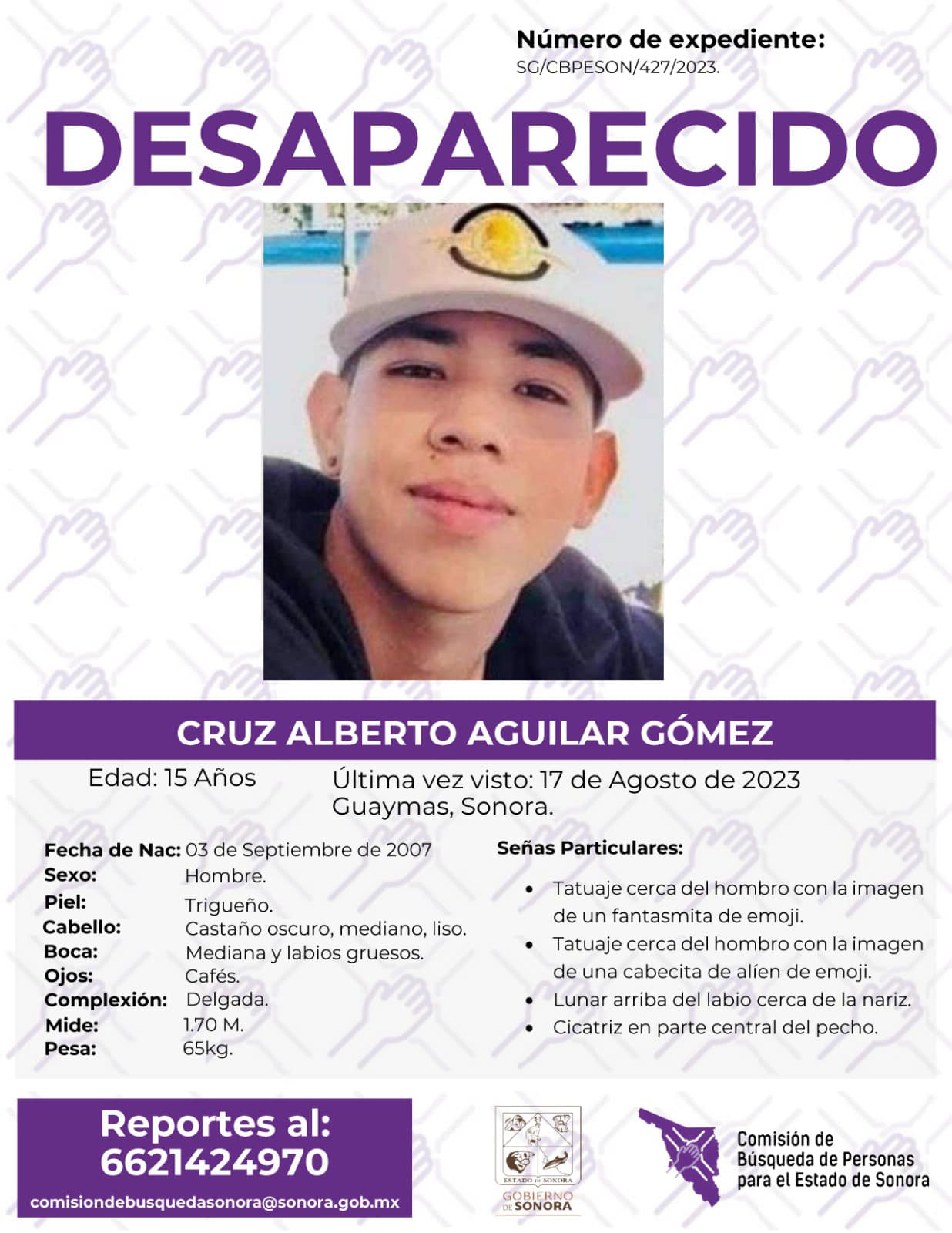 CRUZ ALBERTO AGUILAR GOMEZ - DESAPARECIDO