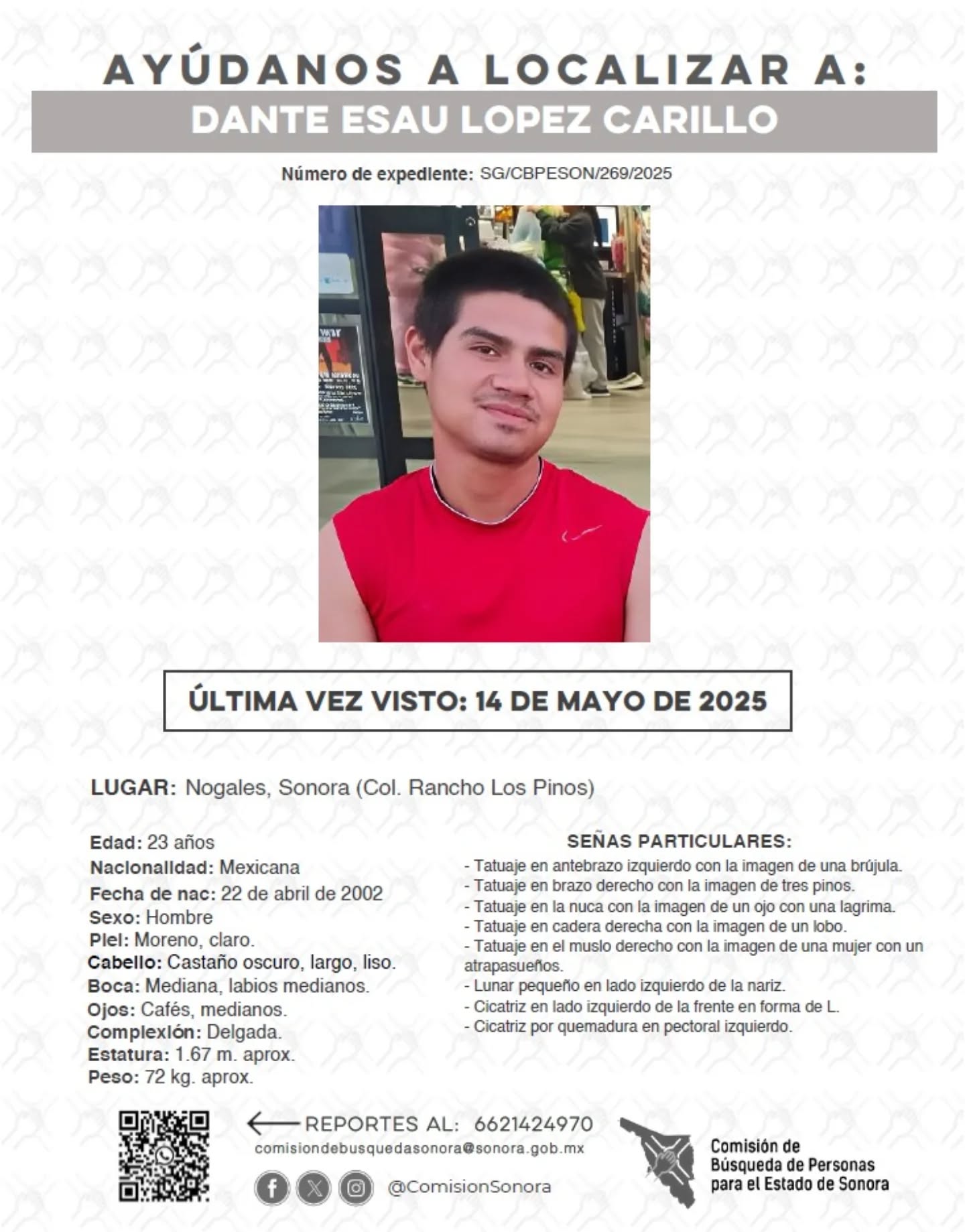 DANTE ESAU LOPEZ CARRILLO - DESAPARECIDO