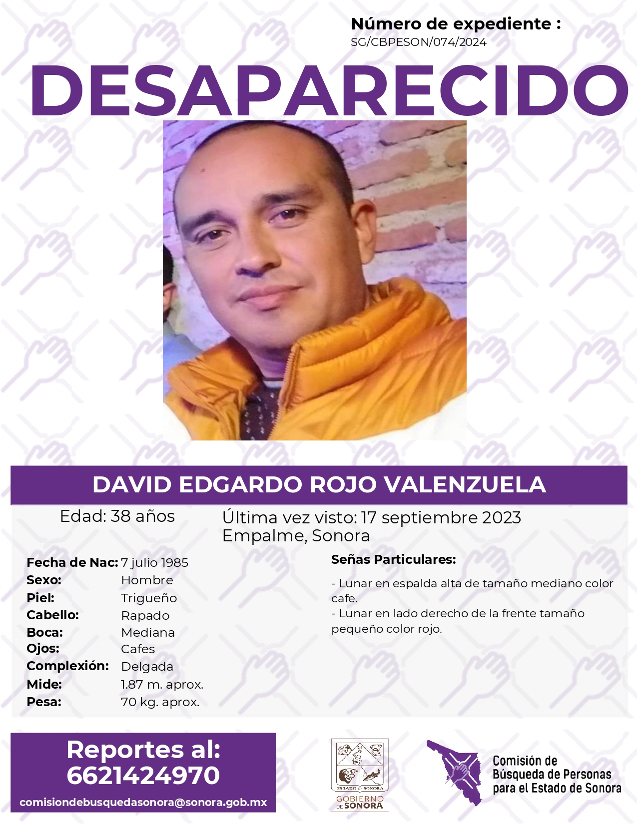 DAVID EDGARDO ROJO VALENZUELA - DESAPARECIDO