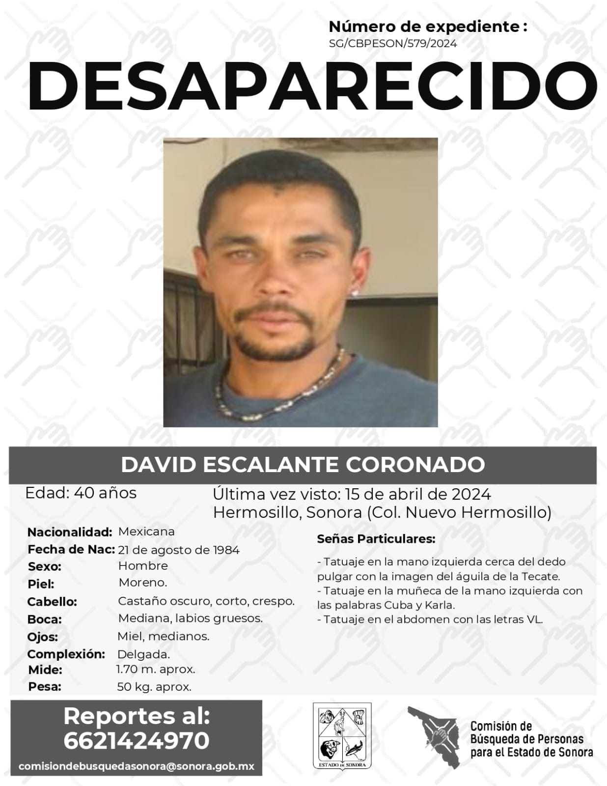 DAVID ESCALANTE CORONADO - DESAPARECIDO