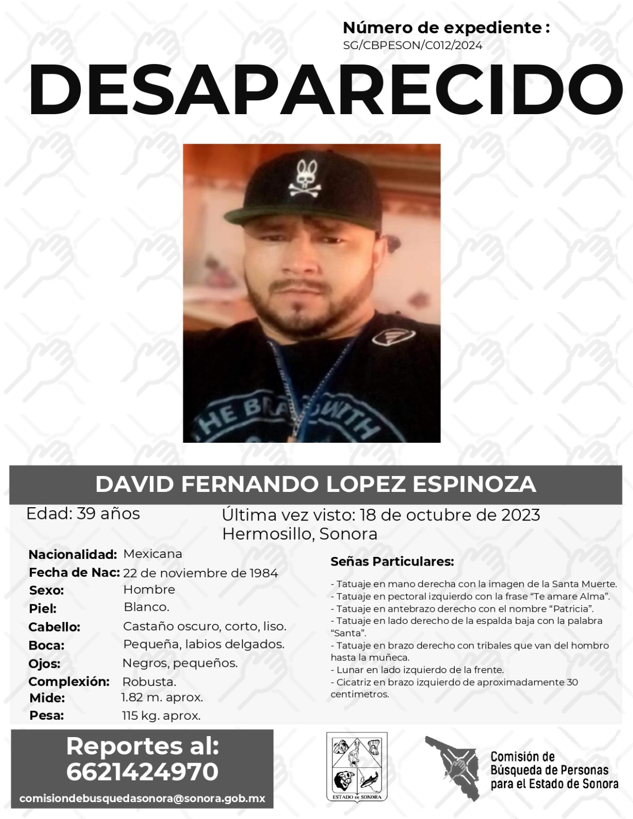 DAVID FERNANDO LOPEZ ESPINOZA - DESAPARECIDO