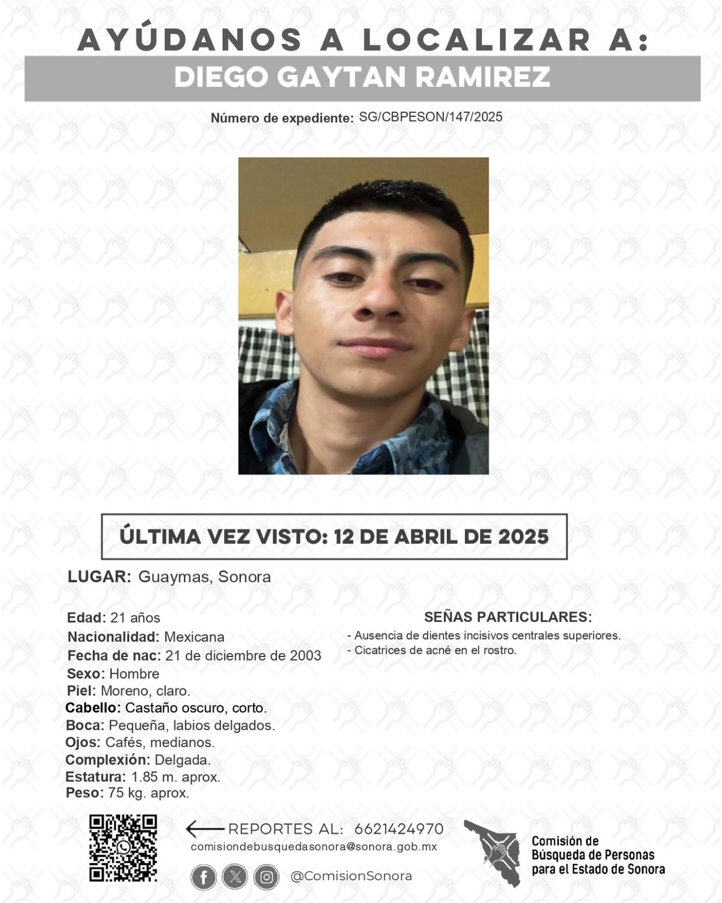 DIEGO GAYTAN RAMIREZ - DESAPARECIDO