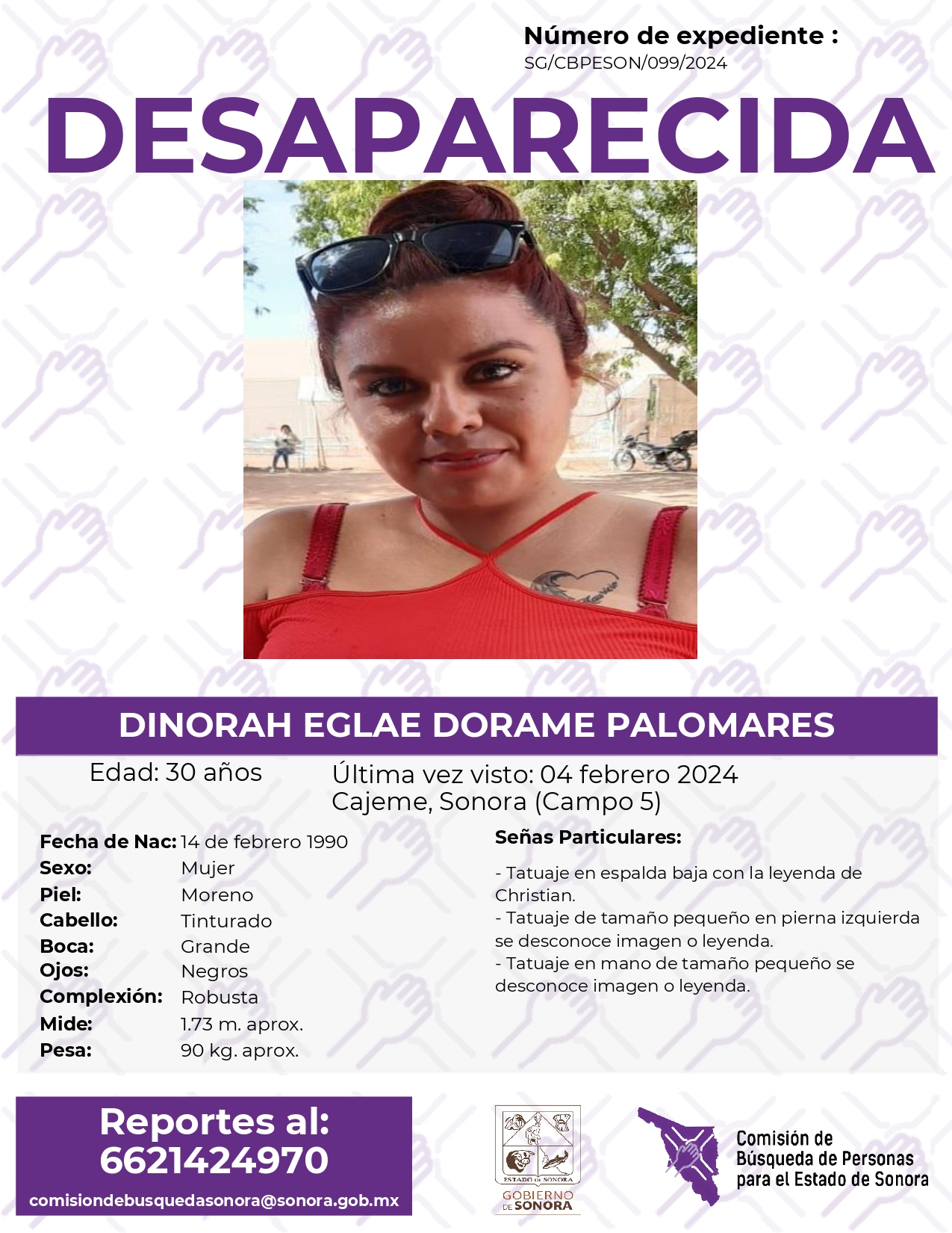 DINORAH EGLAE DORAME PALOMARES - DESAPARECIDA