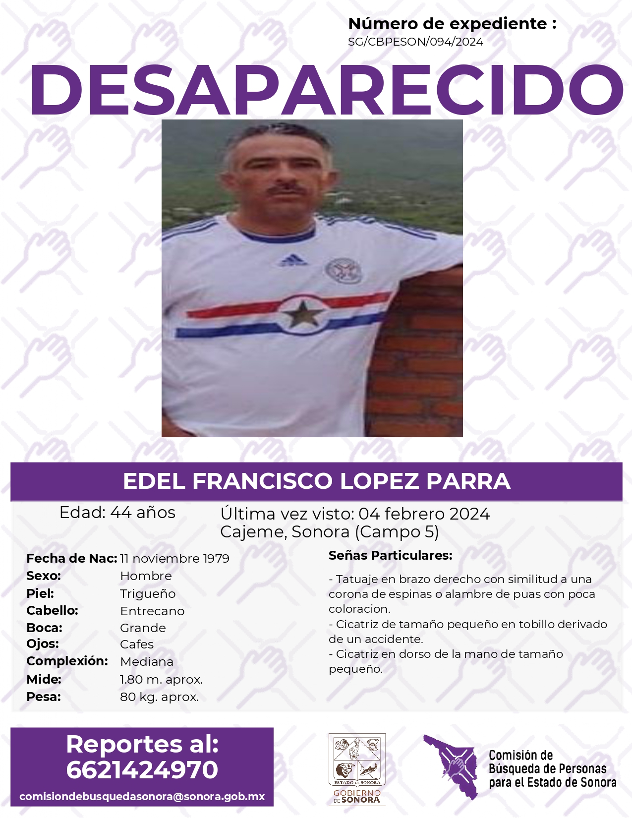 EDEL FRANCISCO LOPEZ PARRA - DESAPARECIDO