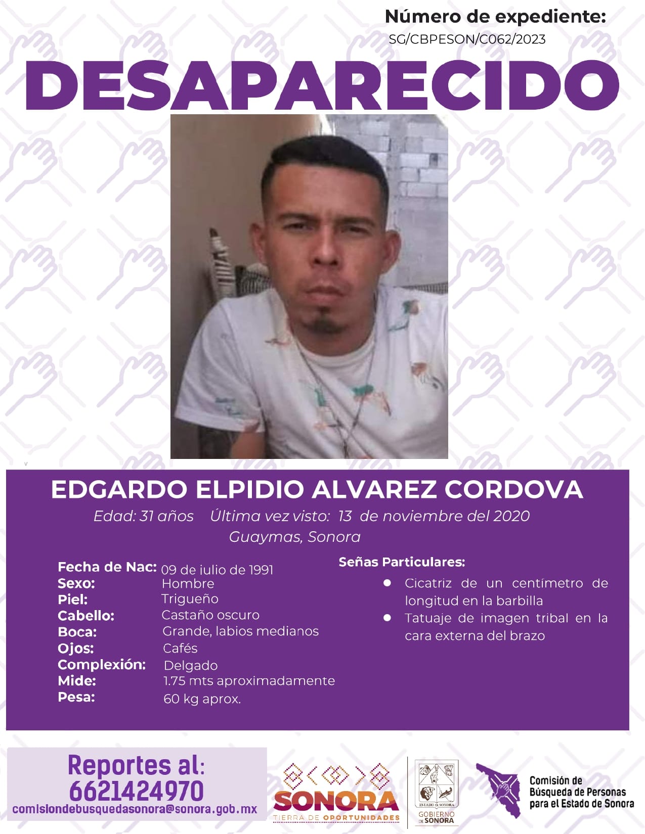 EDGARDO ELPIDIO ALVAREZ CORDOVA - DESAPARECIDO