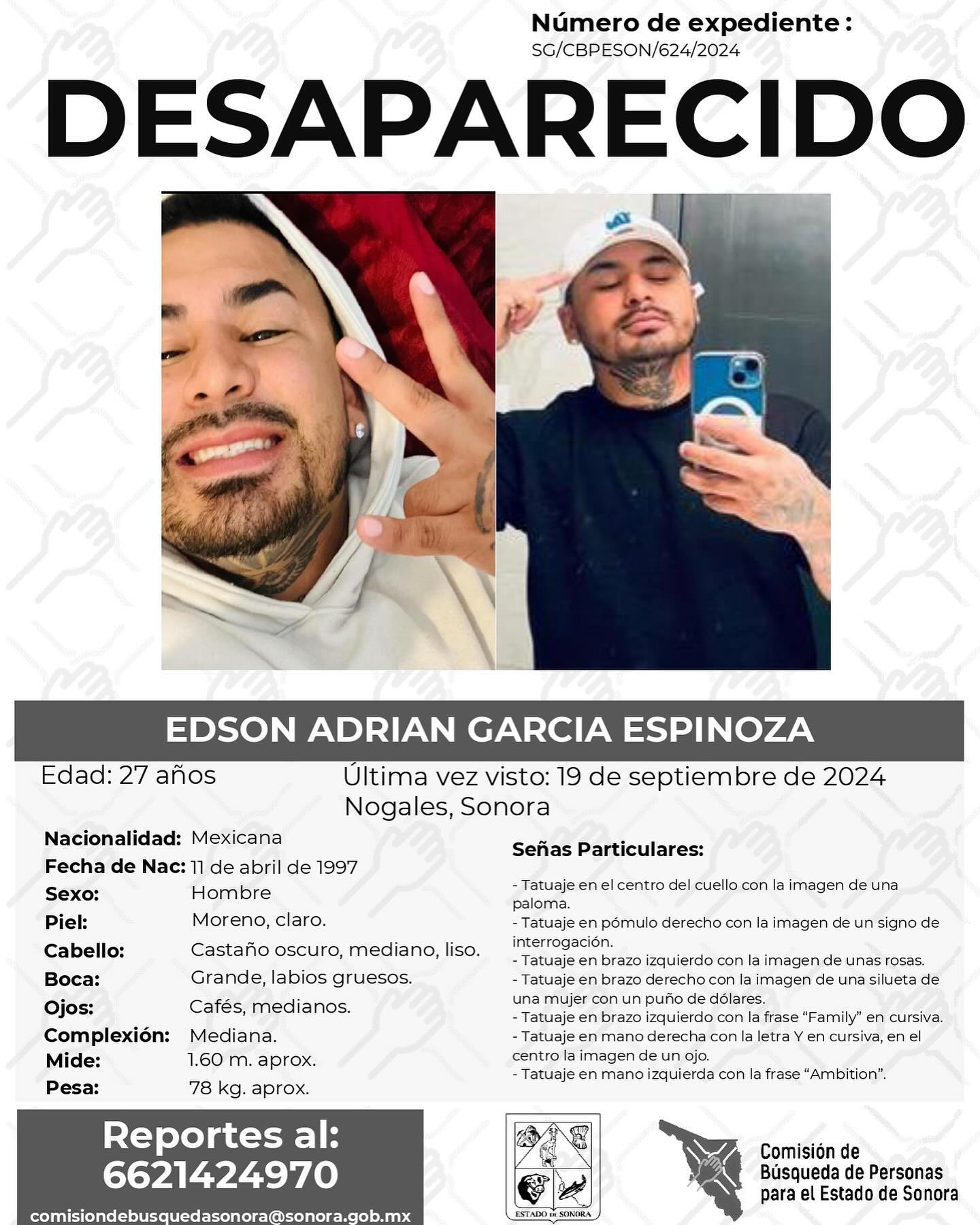 EDSON ADRIAN GARCIA ESPINOZA - DESAPARECIDO