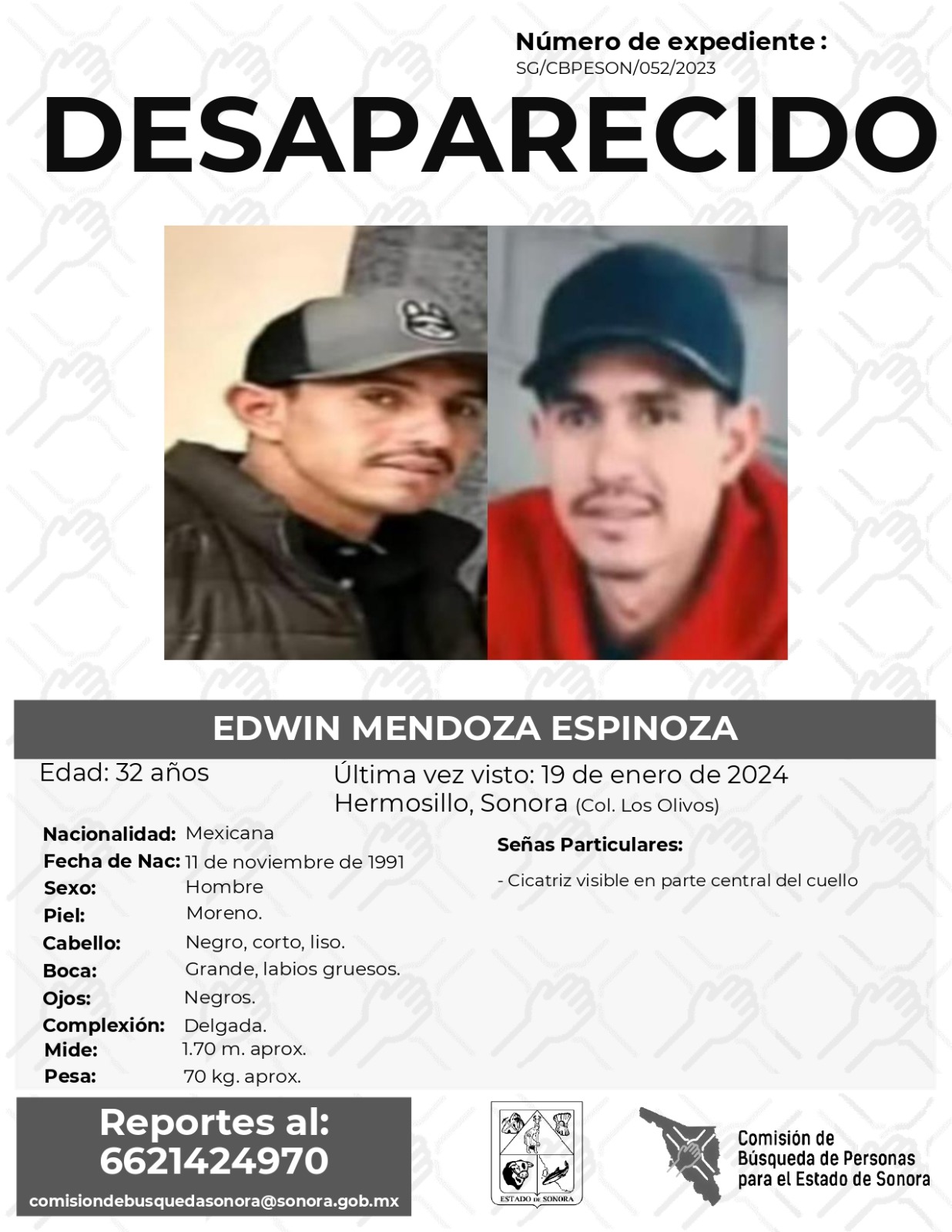 EDWIN MENDOZA ESPINOZA - DESAPARECIDO