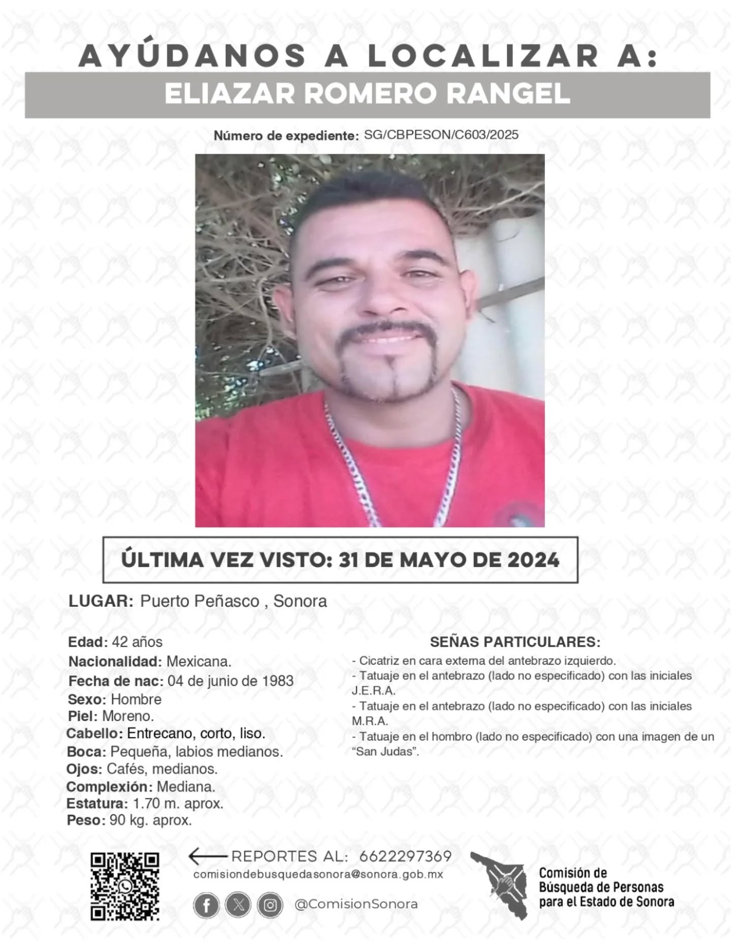 ELIAZAR ROMERO RANGEL - DESAPARECIDO