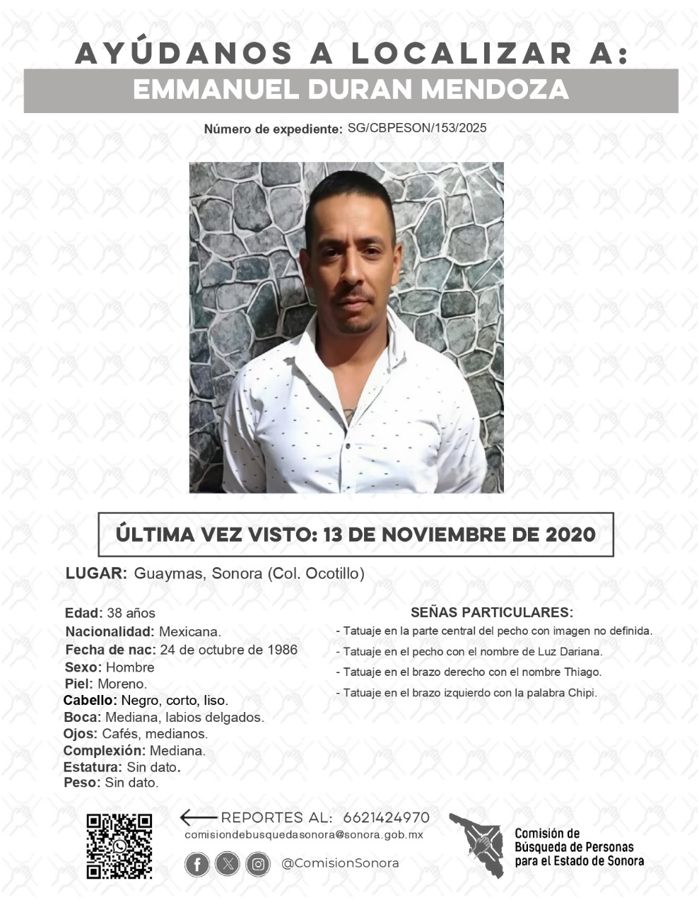 EMMANUEL DURAN MENDOZA - DESAPARECIDO