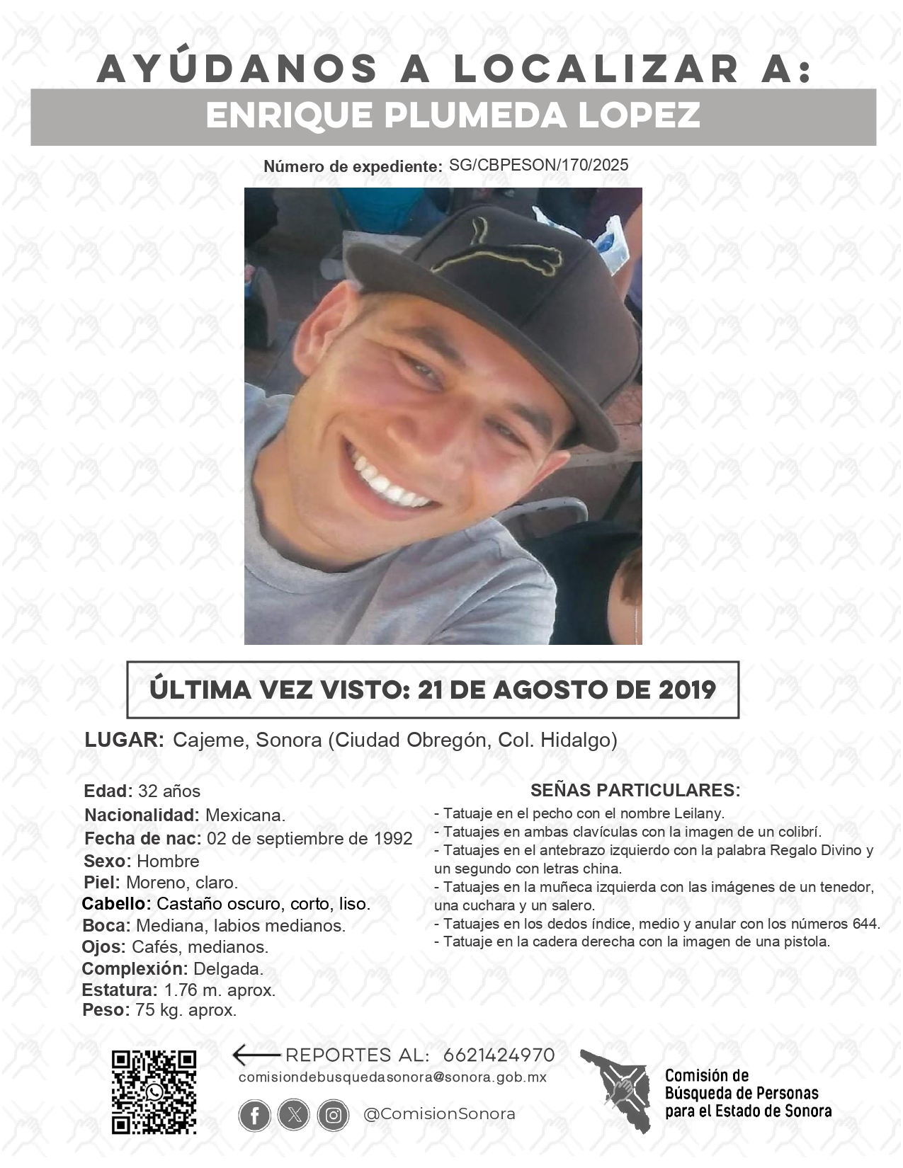 ENRIQUE PLUMEDA LOPEZ - DESAPARECIDO