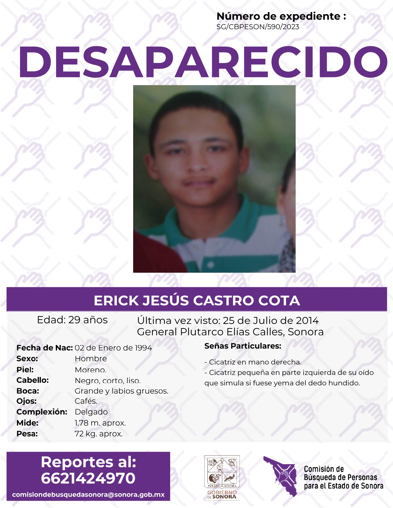 ERICK JESÚS CASTRO COTA - DESAPARECIDO