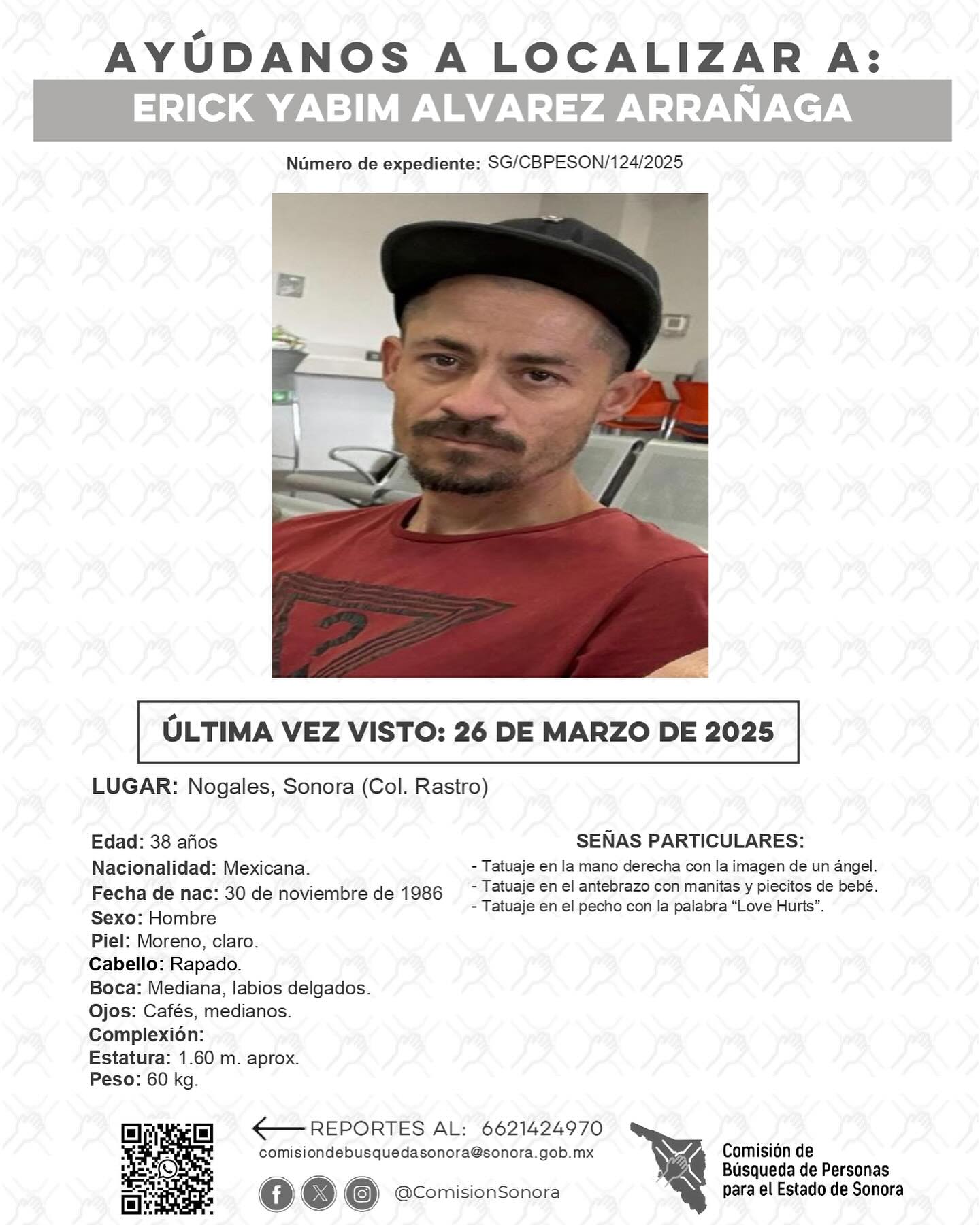 ERICK YABIM ALVAREZ ARRAÑAGA - DESAPARECIDO