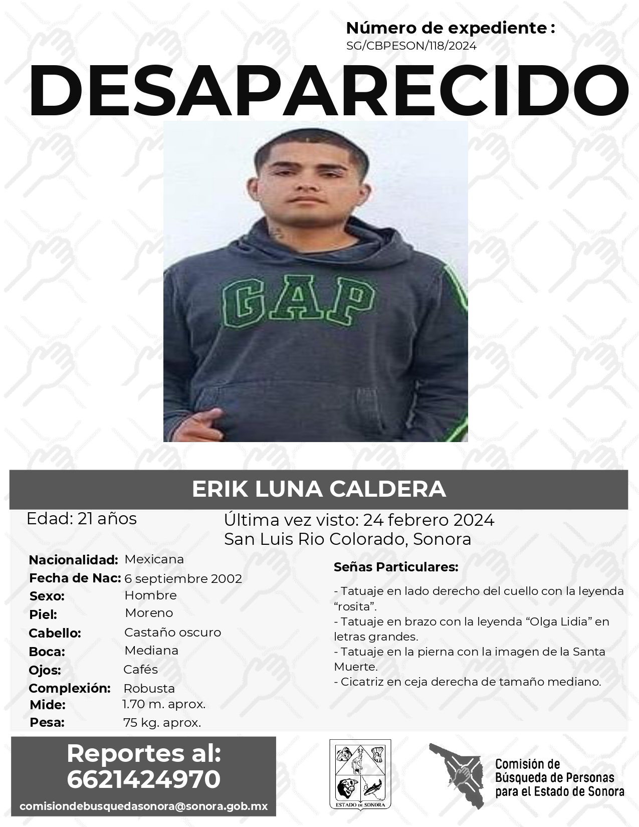 ERIK LUNA CALDERA - DESAPARECIDO