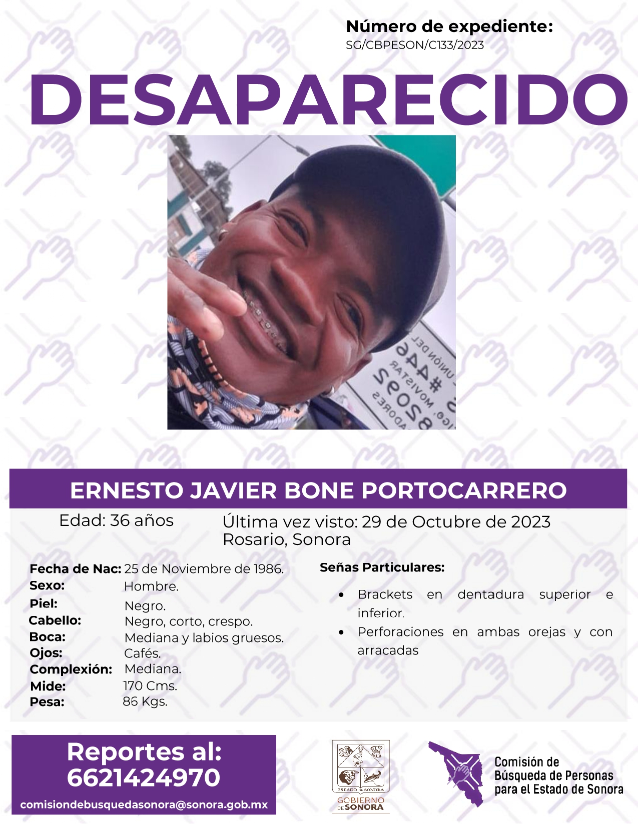 ERNESTO JAVIER BONE PORTOCARRERO - DESAPARECIDO