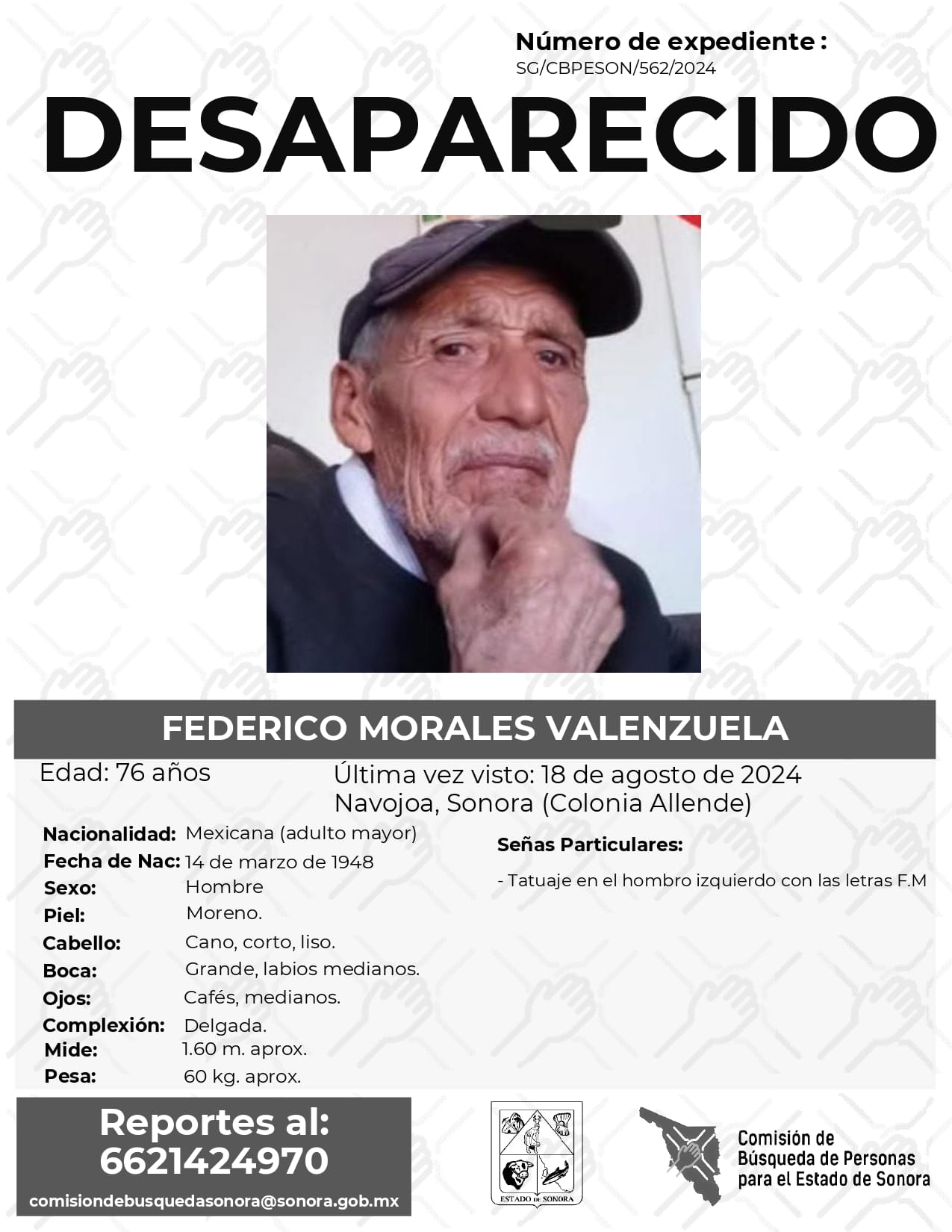 FEDERICO MORALES VALENZUELA - DESAPARECIDO
