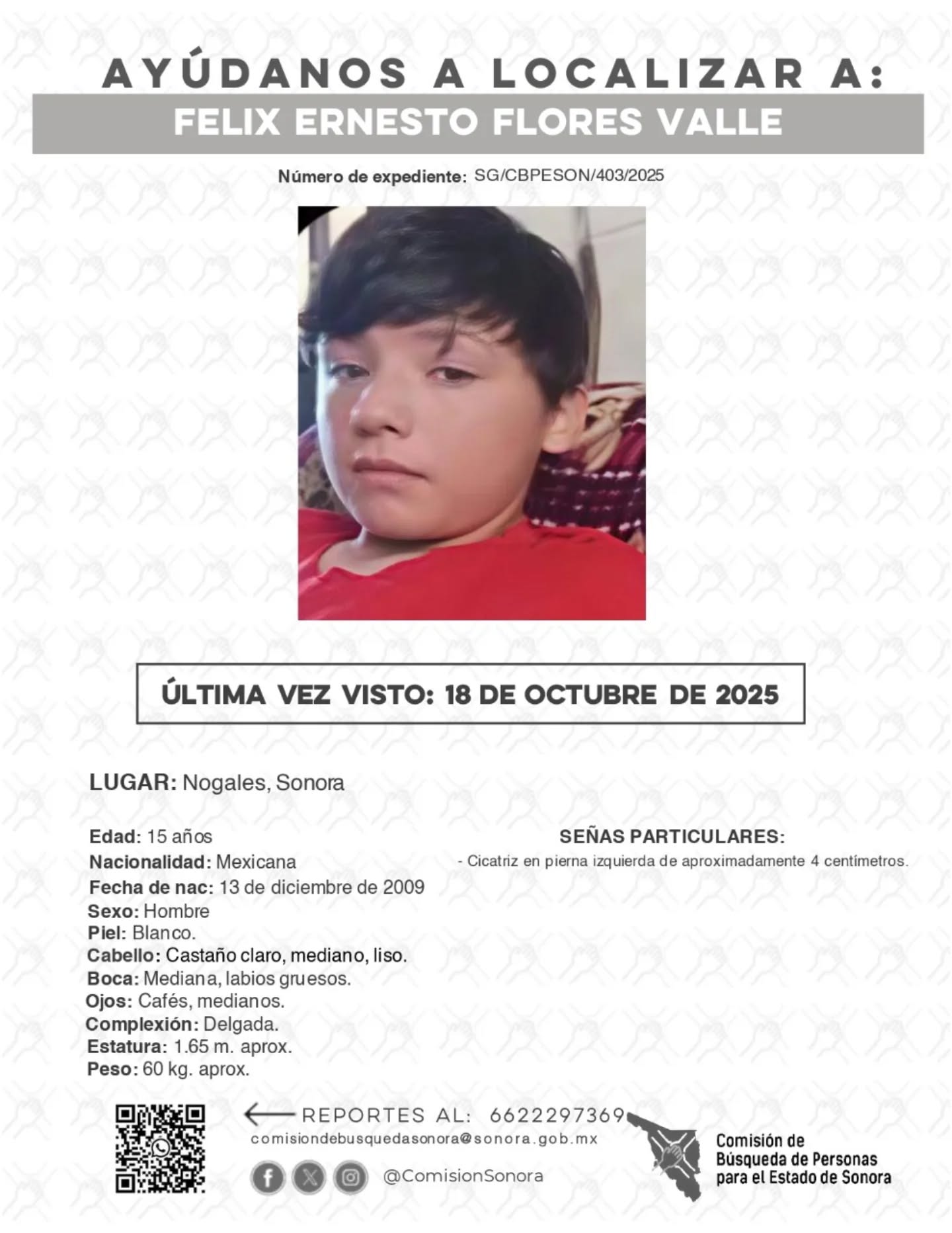 FELIX ERNESTO FLORES VALLE - DESAPARECIDO