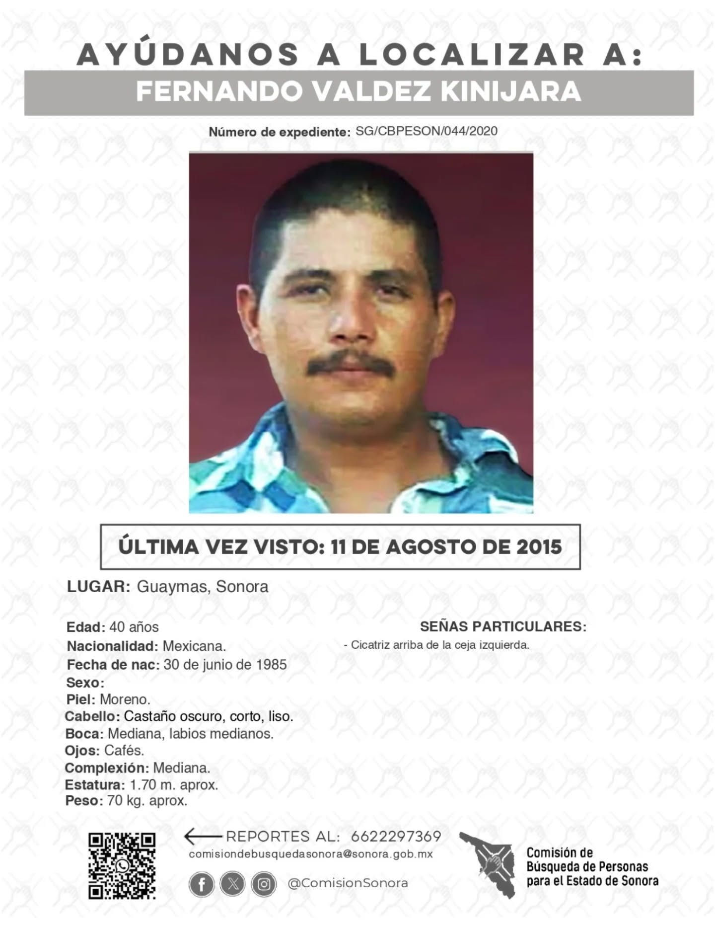 FERNANDO VALDEZ KINIJARA - DESAPARECIDO