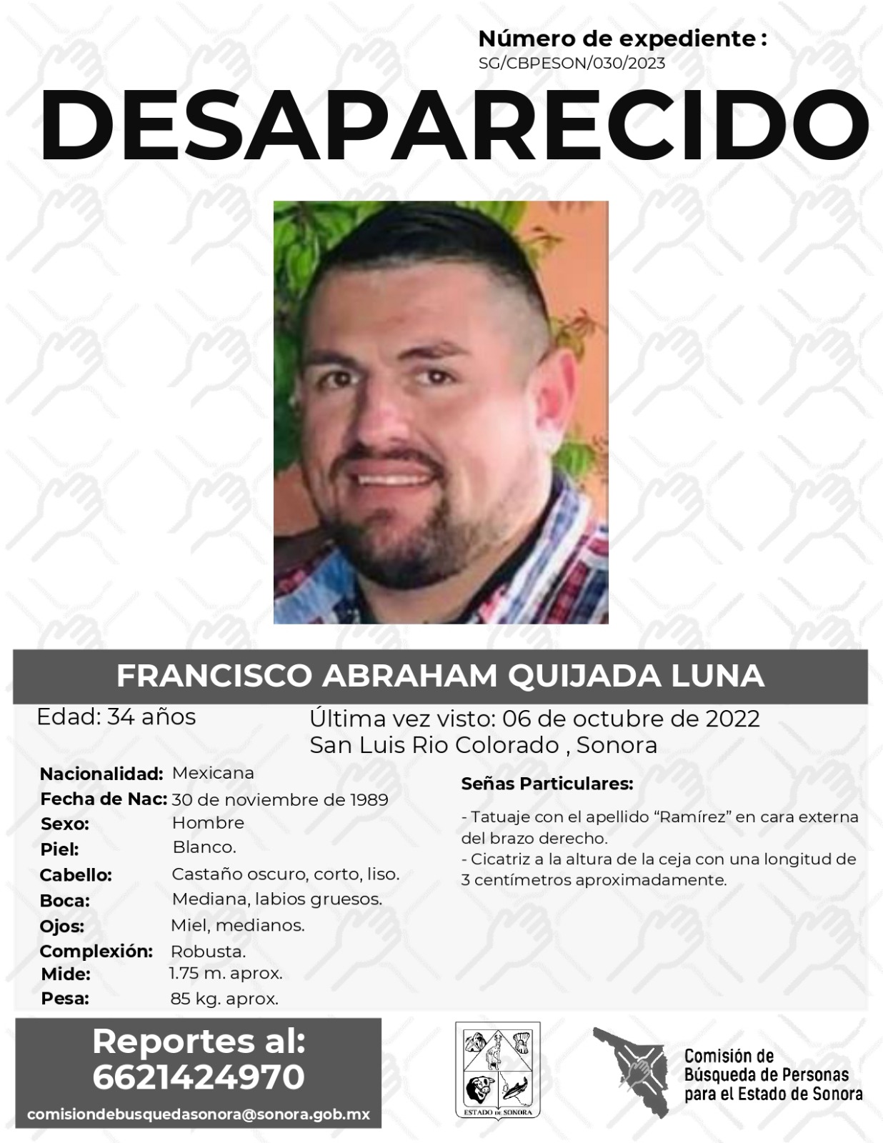 FRANCISCO ABRAHAM QUIJADA LUNA - DESAPARECIDO