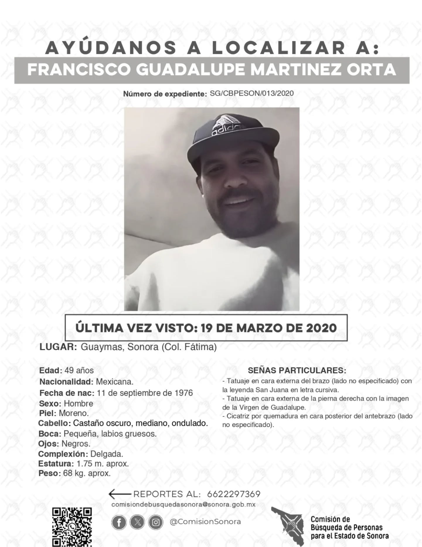 FRANCISCO GUADALUPE MARTINEZ ORTA - DESAPARECIDO