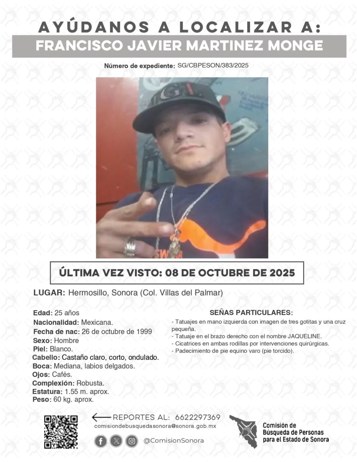 FRANCISCO JAVIER MARTINEZ MONGE - DESAPARECIDO