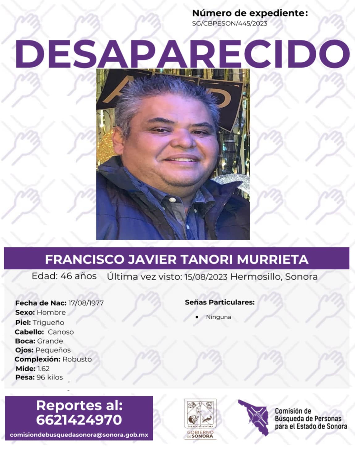 FRANCISCO JAVIER TANORI MURRIETA - DESAPARECIDO