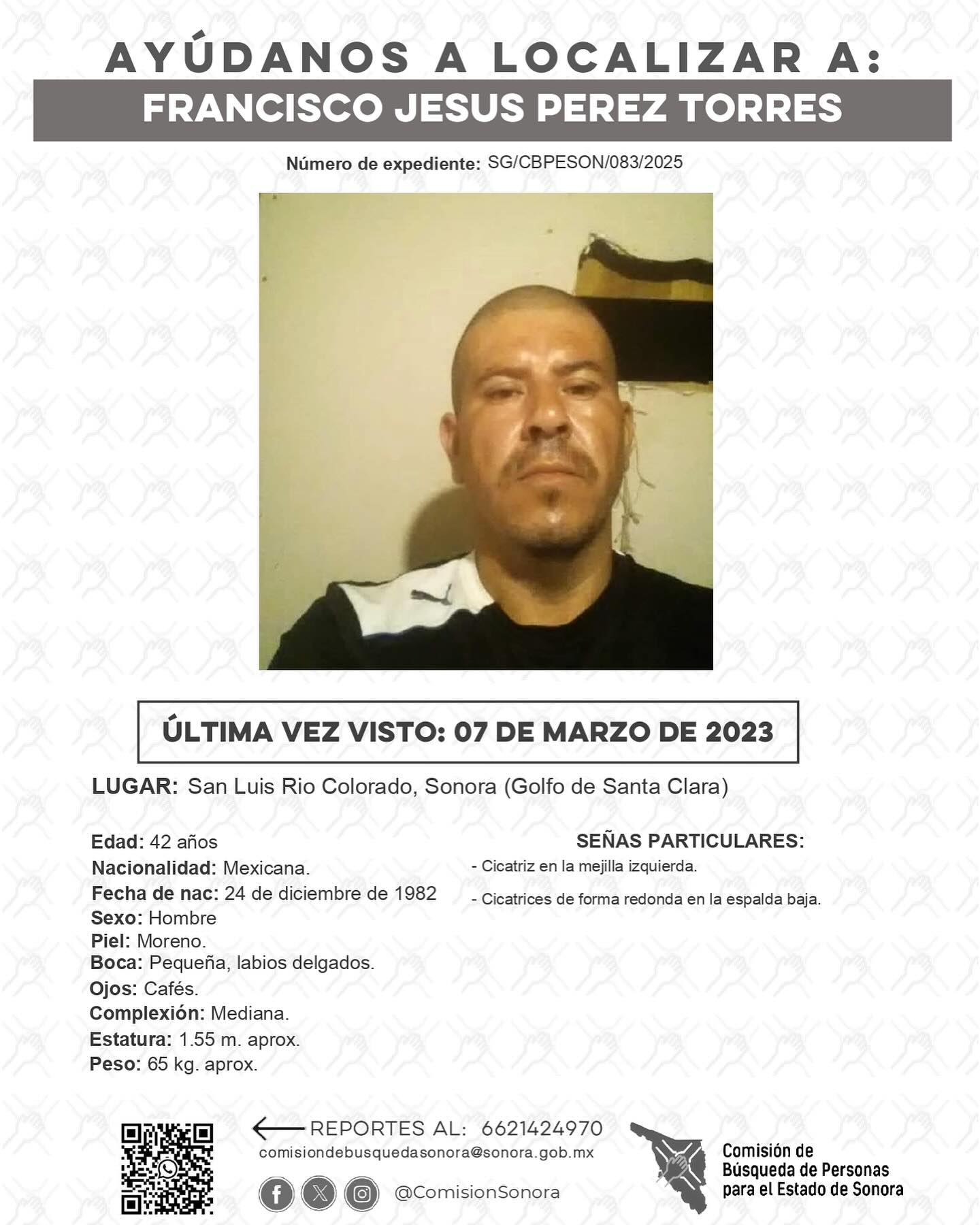 FRANCISCO JESUS PEREZ TORRES - DESAPARECIDO