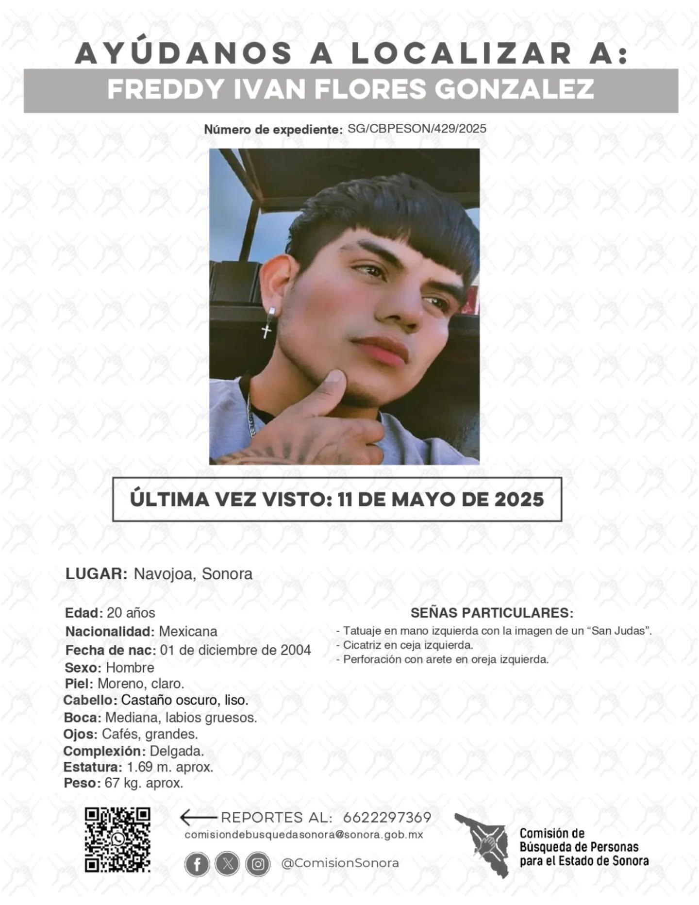 FREDDY IVAN FLORES GONZALEZ - DESAPARECIDO