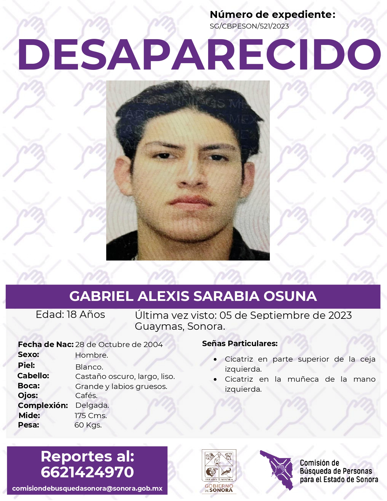 GABRIEL ALEXIS SARABIA OSUNA - DESAPARECIDO