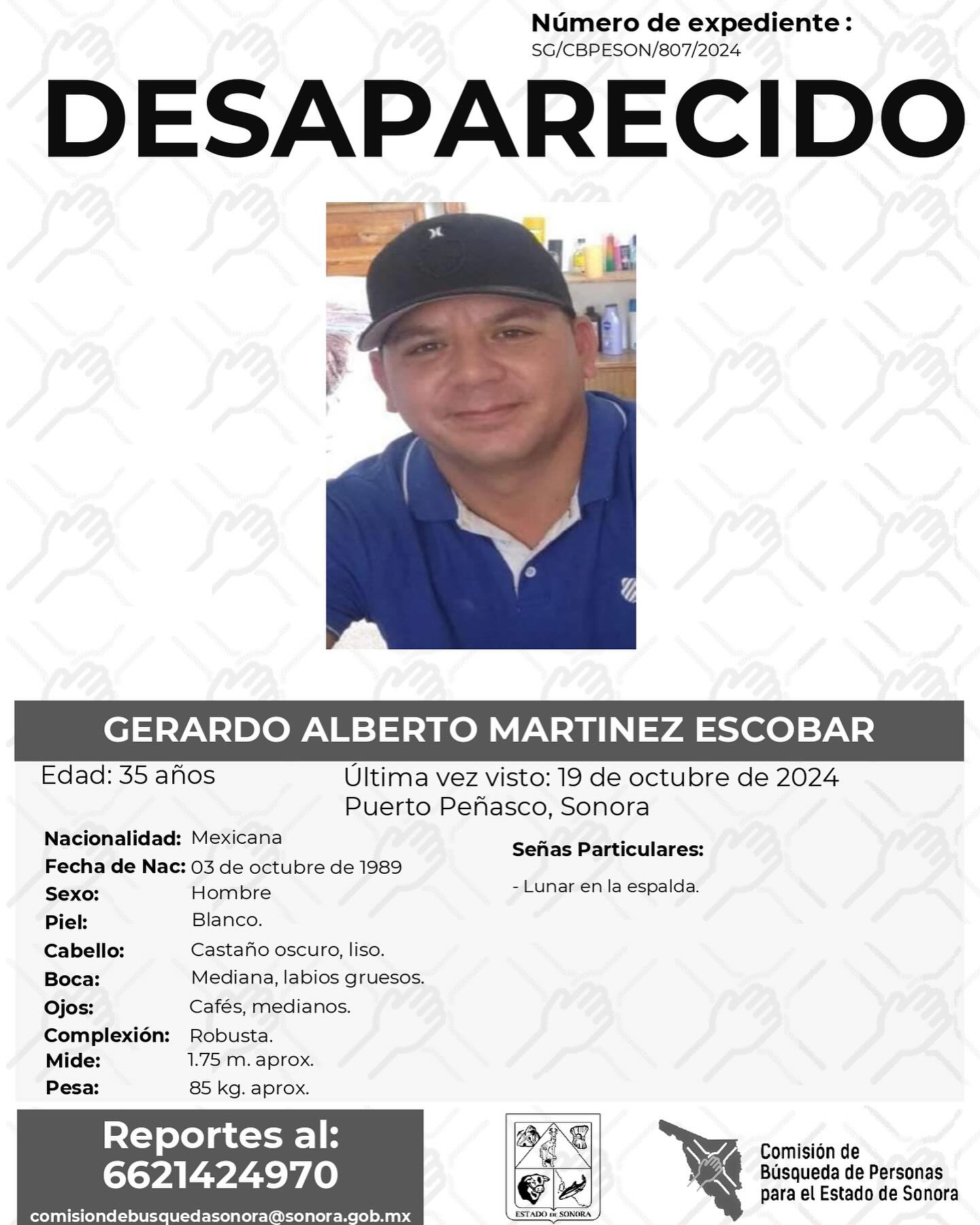 GERARDO ALBERTO MARTINEZ ESCOBAR - DESAPARECIDO