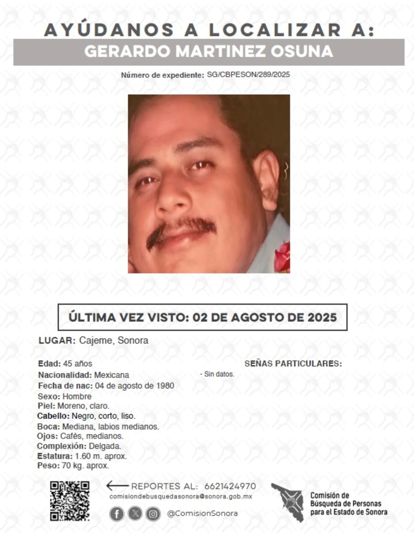 GERARDO MARTINEZ OSUNA - DESAPARECIDO