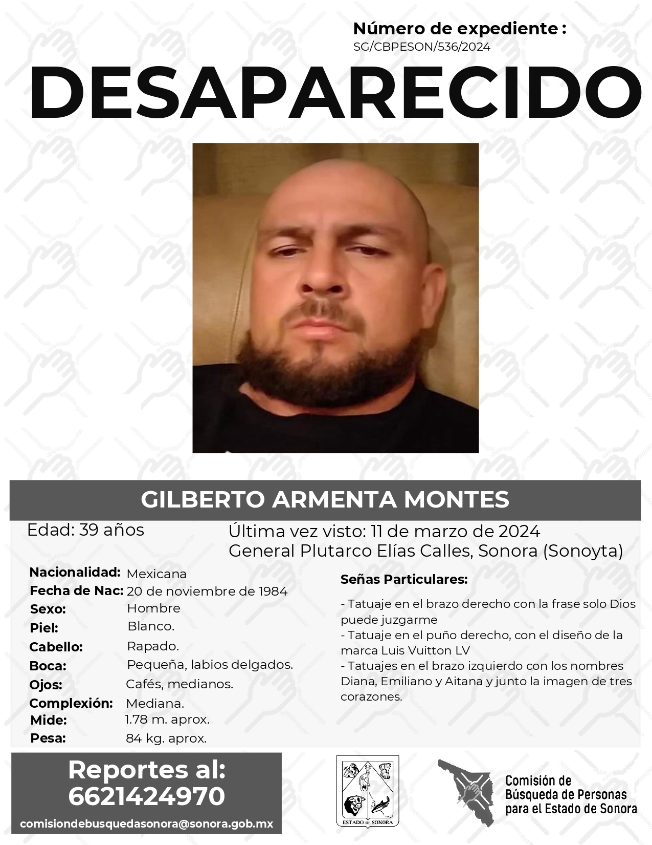 GILBERTO ARMENTA MONTES - DESAPARECIDO