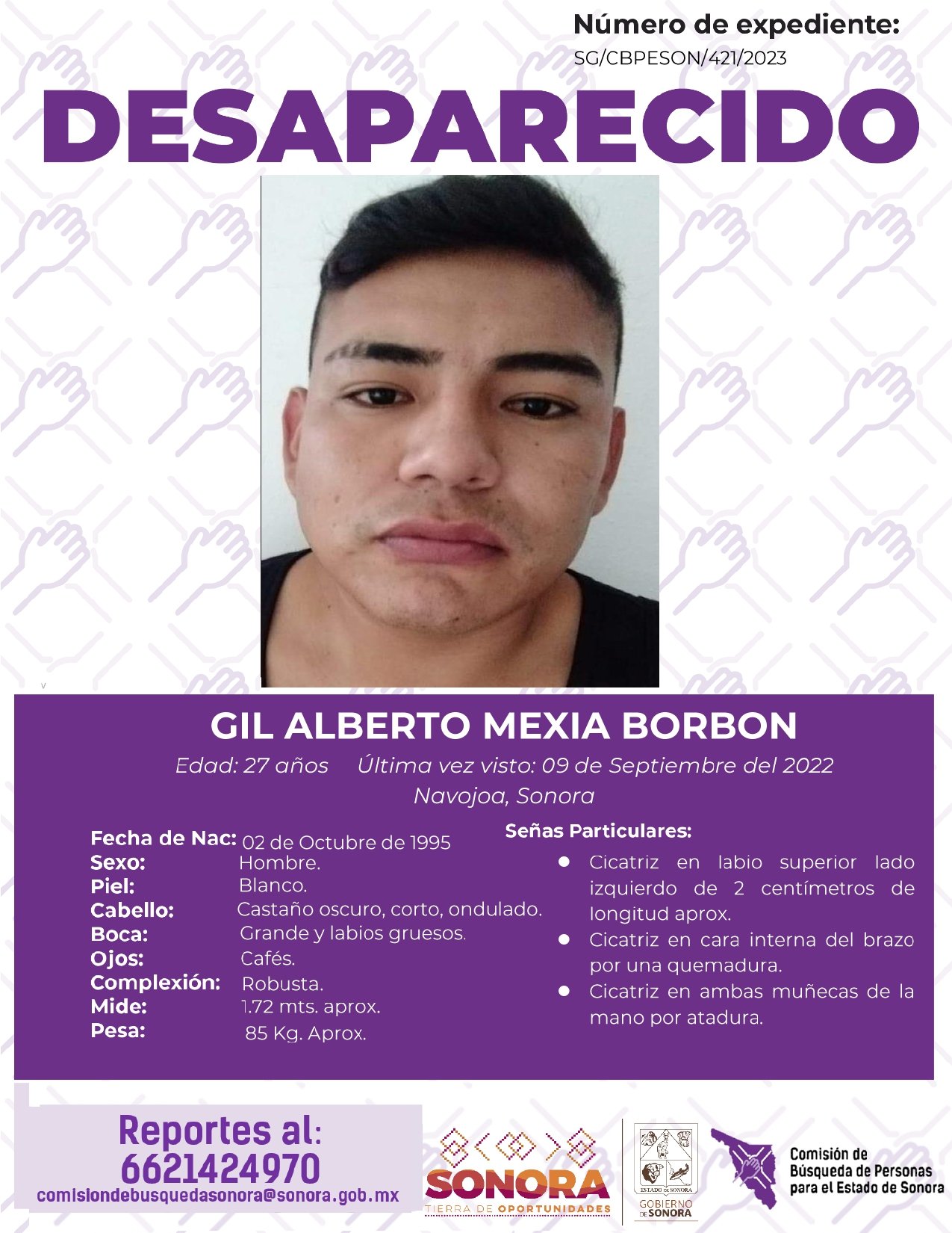 GIL ALBERTO MEXIA BORBON - DESAPARECIDO