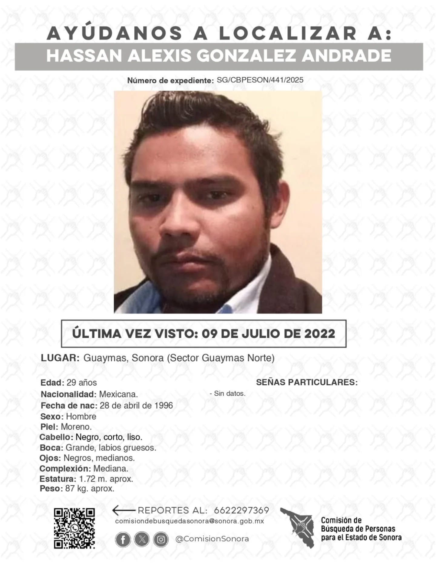 HASSAN ALEXIS GONZALEZ ANDRADE - DESAPARECIDO