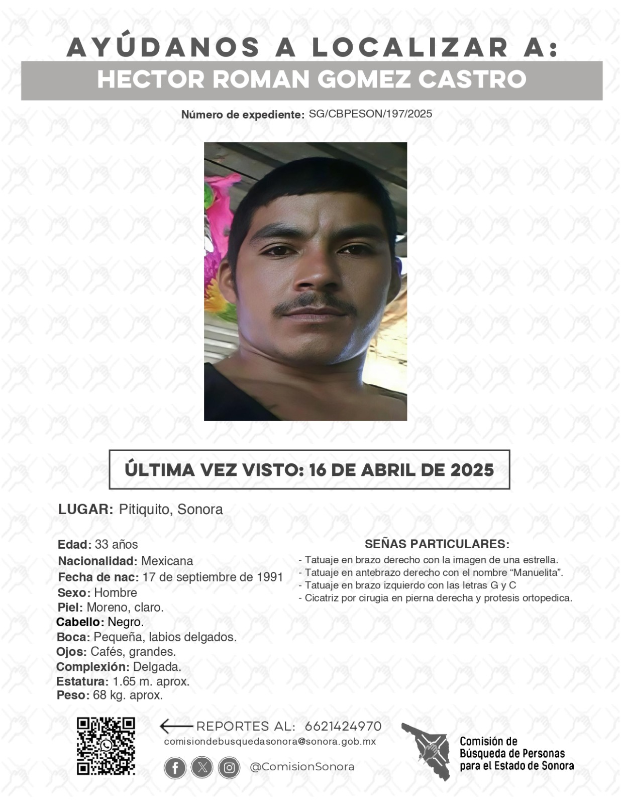 HECTOR ROMAN GOMEZ CASTRO - DESAPARECIDO