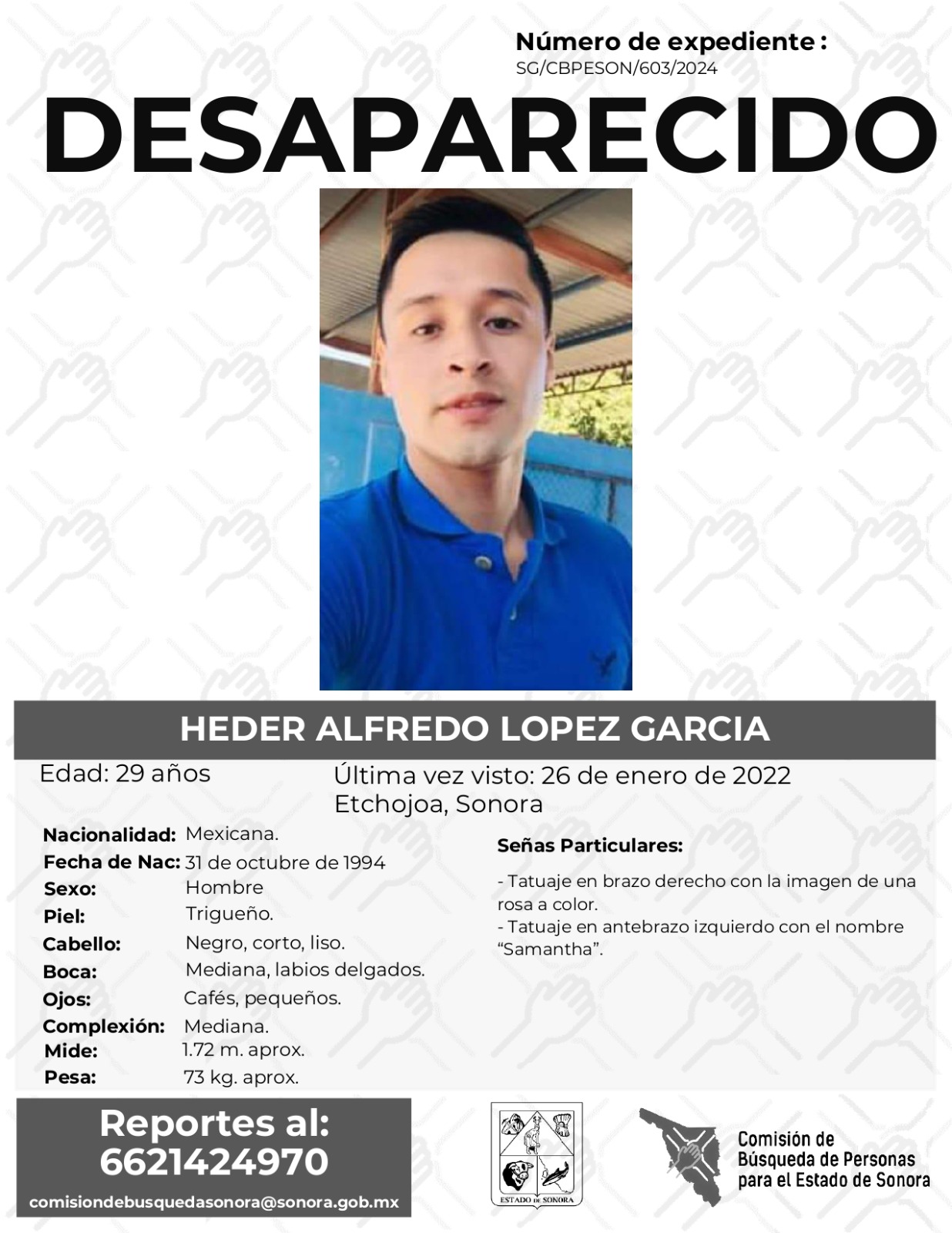 HEDER ALFREDO LOPEZ GARCIA - DESAPARECIDO