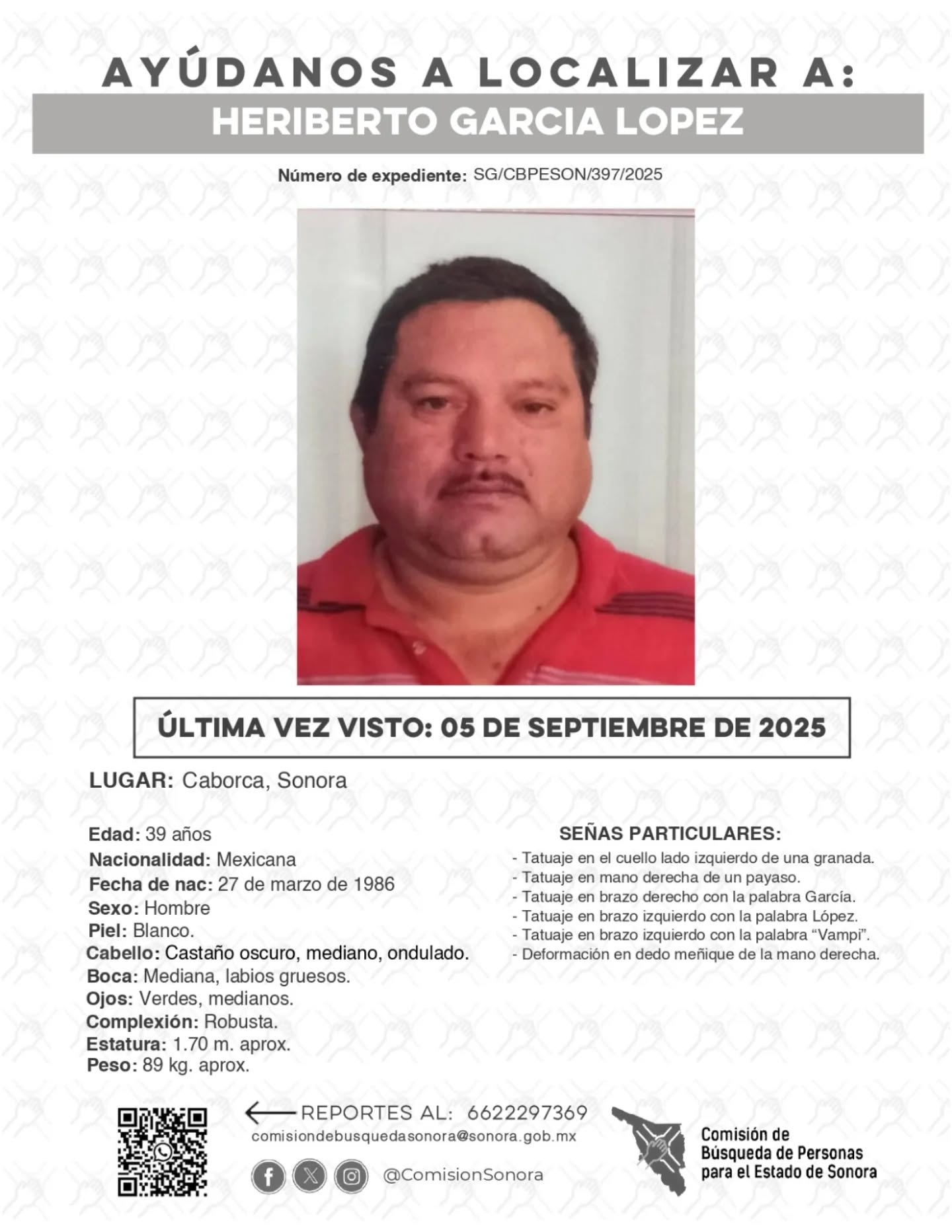 HERIBERTO GARCIA LOPEZ - DESAPARECIDO