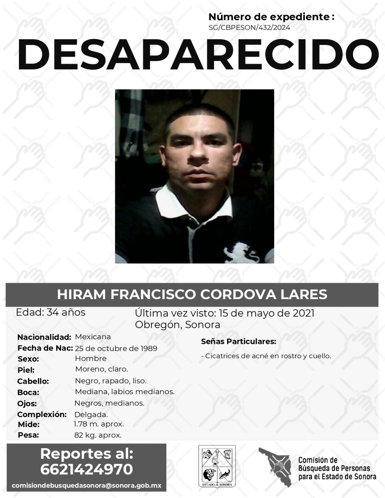 HIRAM FRANCISCO CORDOVA LARES - DESAPARECIDO