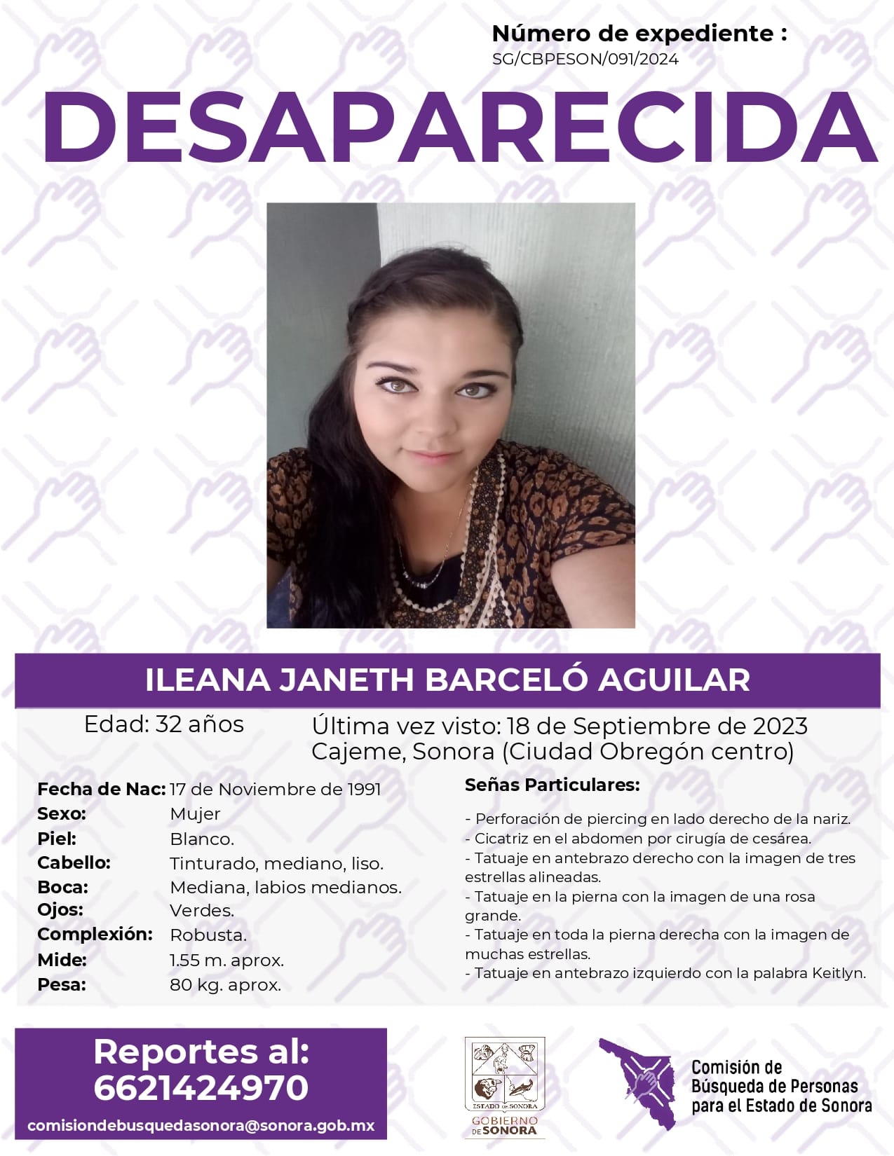 ILEANA JANETH BARCELÓ AGUILAR - DESAPARECIDA