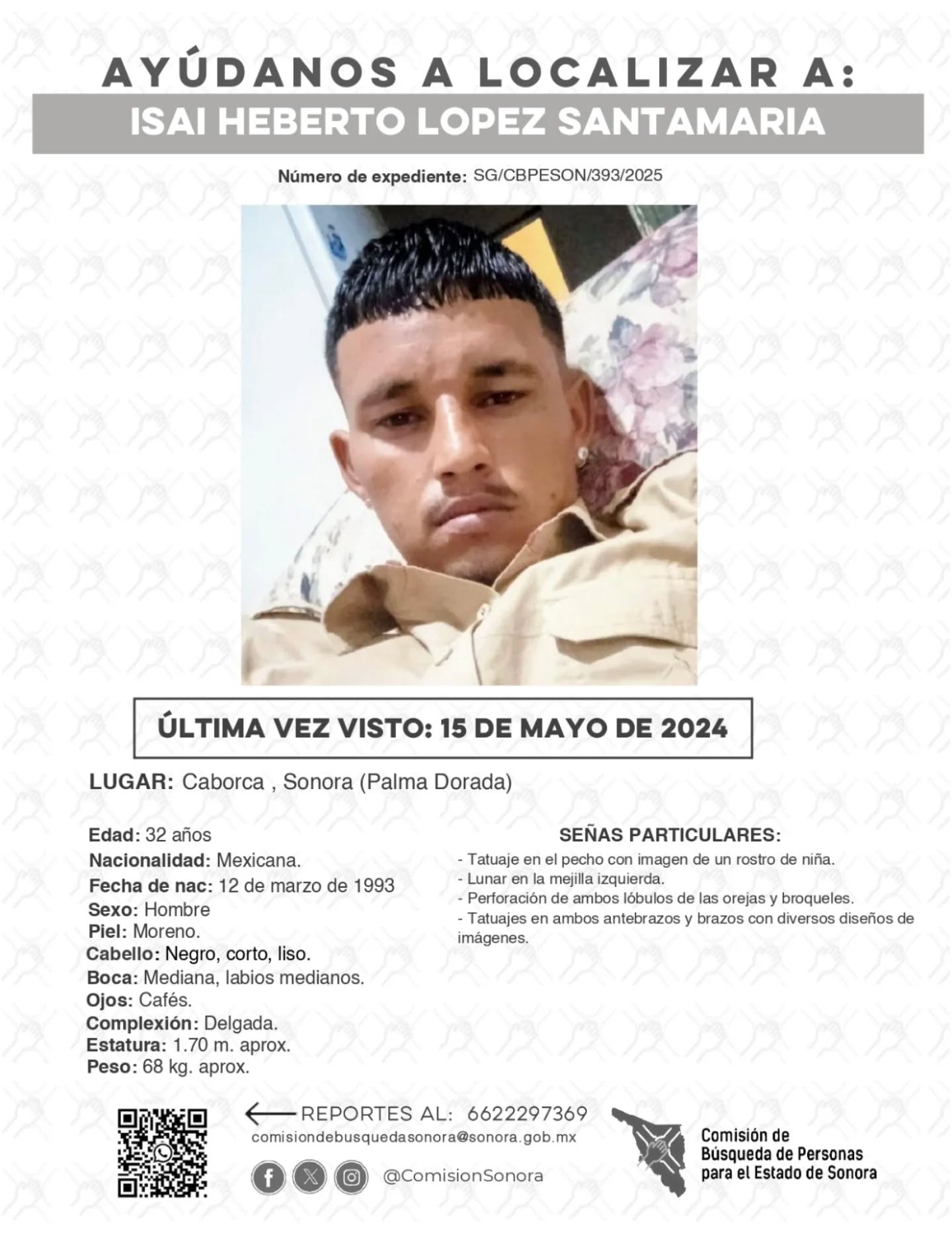 ISAI HEBERTO LOPEZ SANTAMARIA - DESAPARECIDO