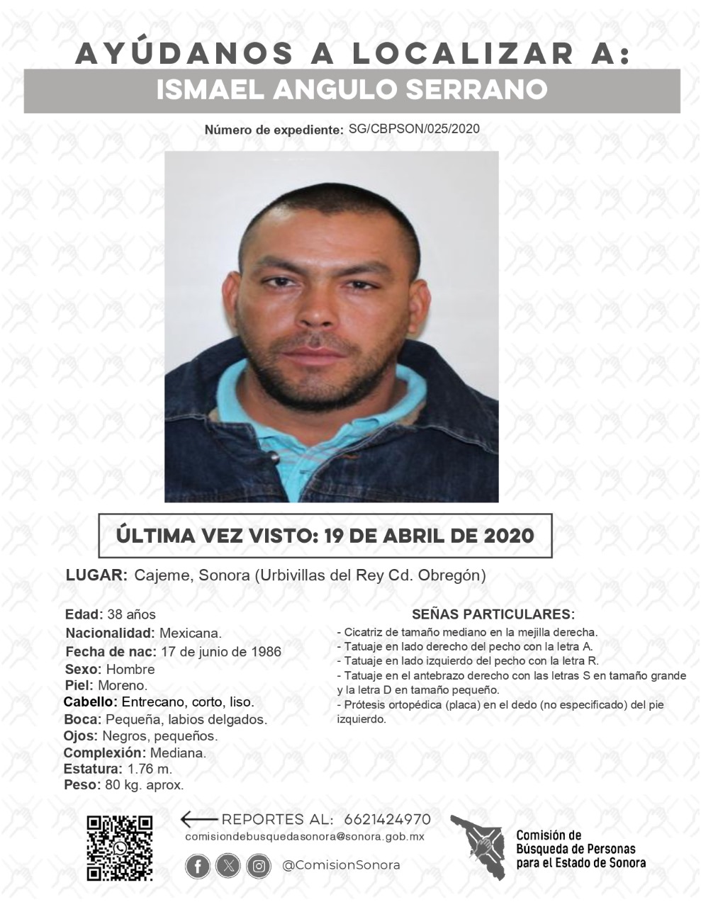 ISMAEL ANGULO SERRANO - DESAPARECIDO