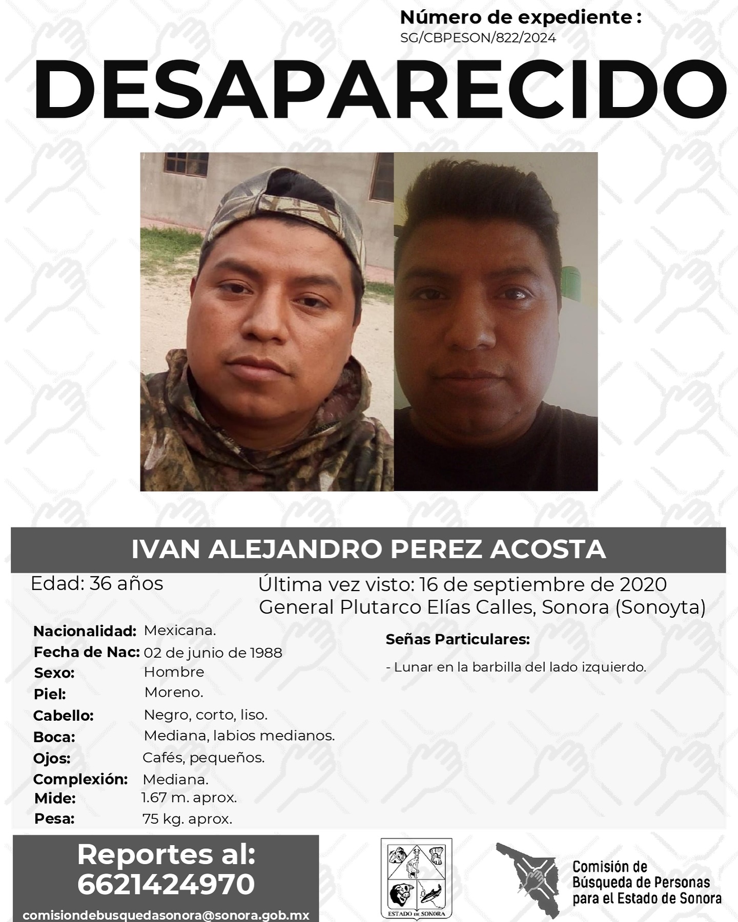 IVAN ALEJANDRO PEREZ ACOSTA - DESAPARECIDO