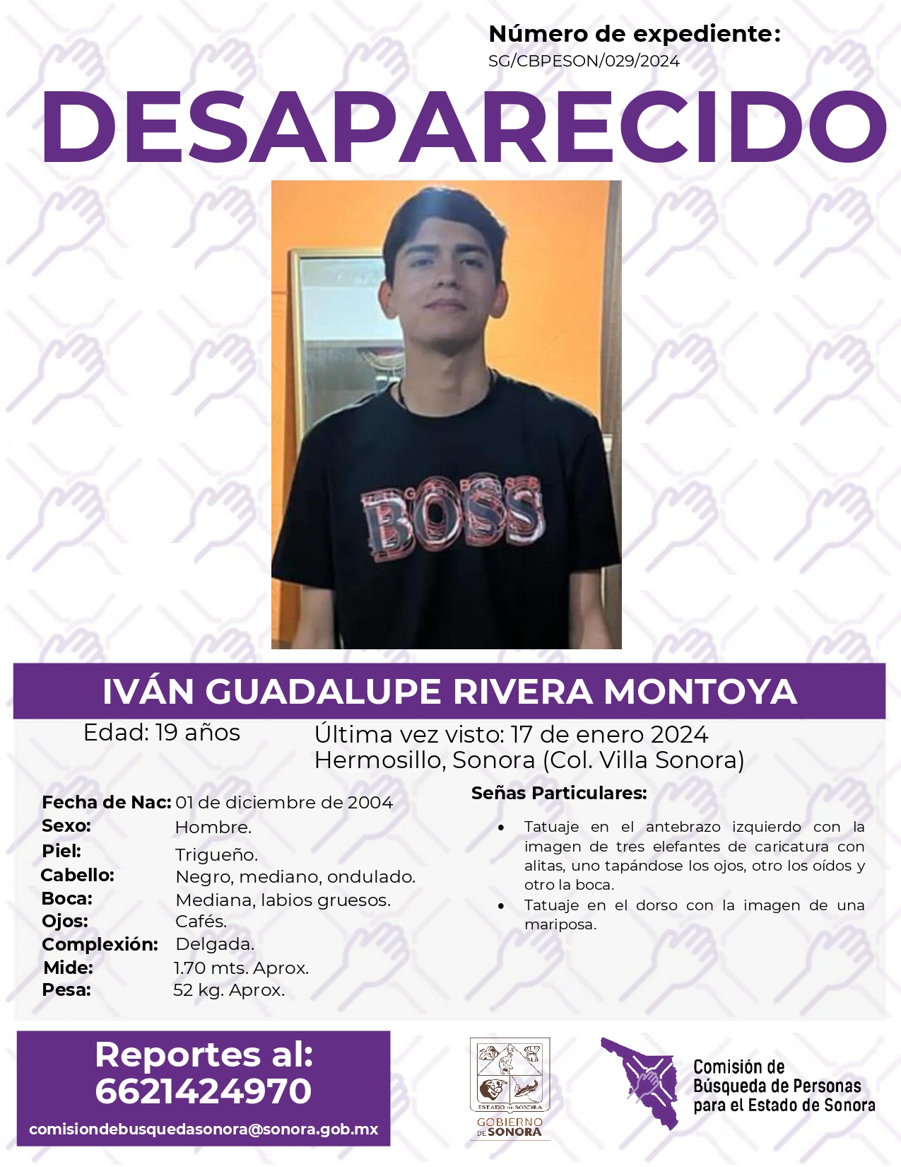 IVÁN GUADALUPE RIVERA MONTOYA - DESAPARECIDO