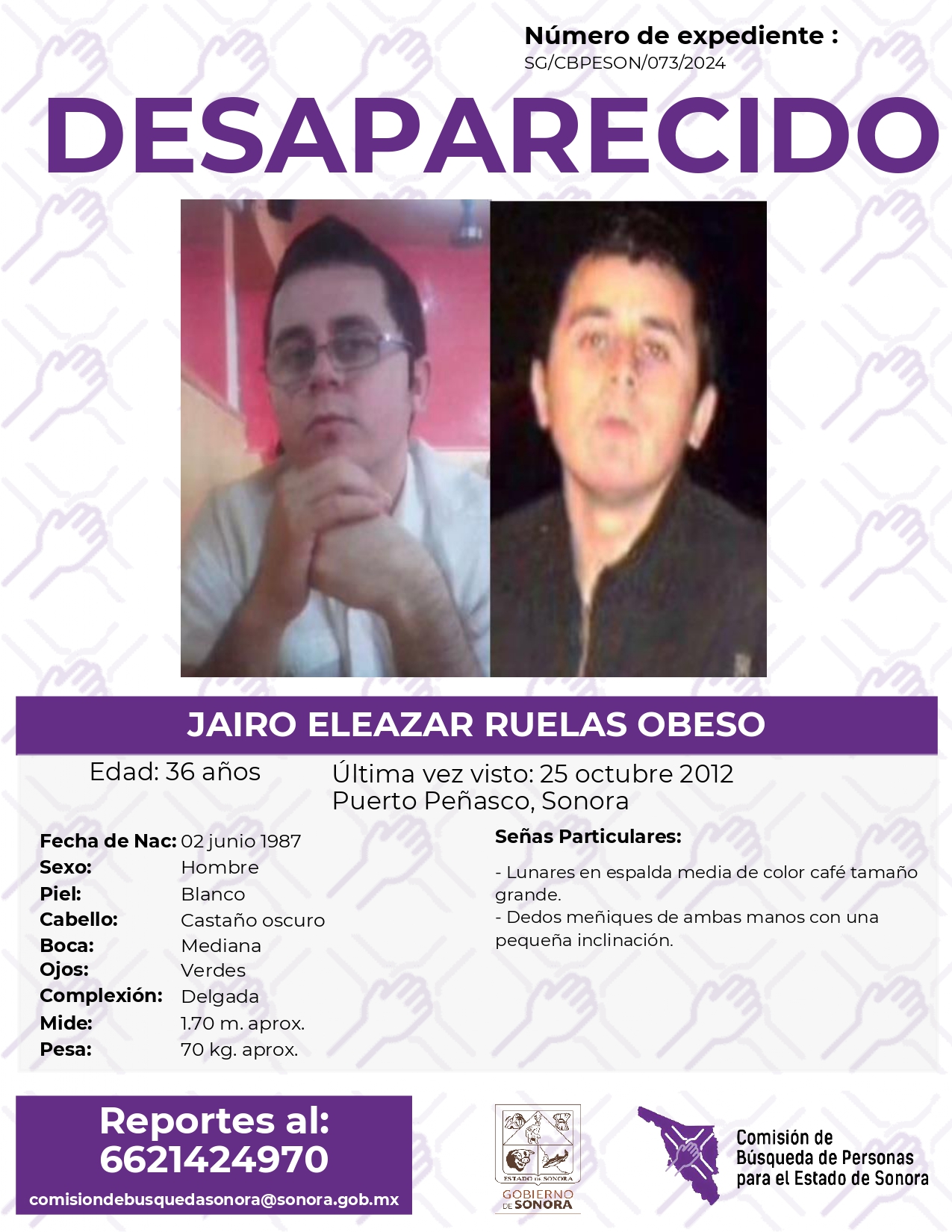 JAIRO ELEAZAR RUELAS OBESO - DESAPARECIDO