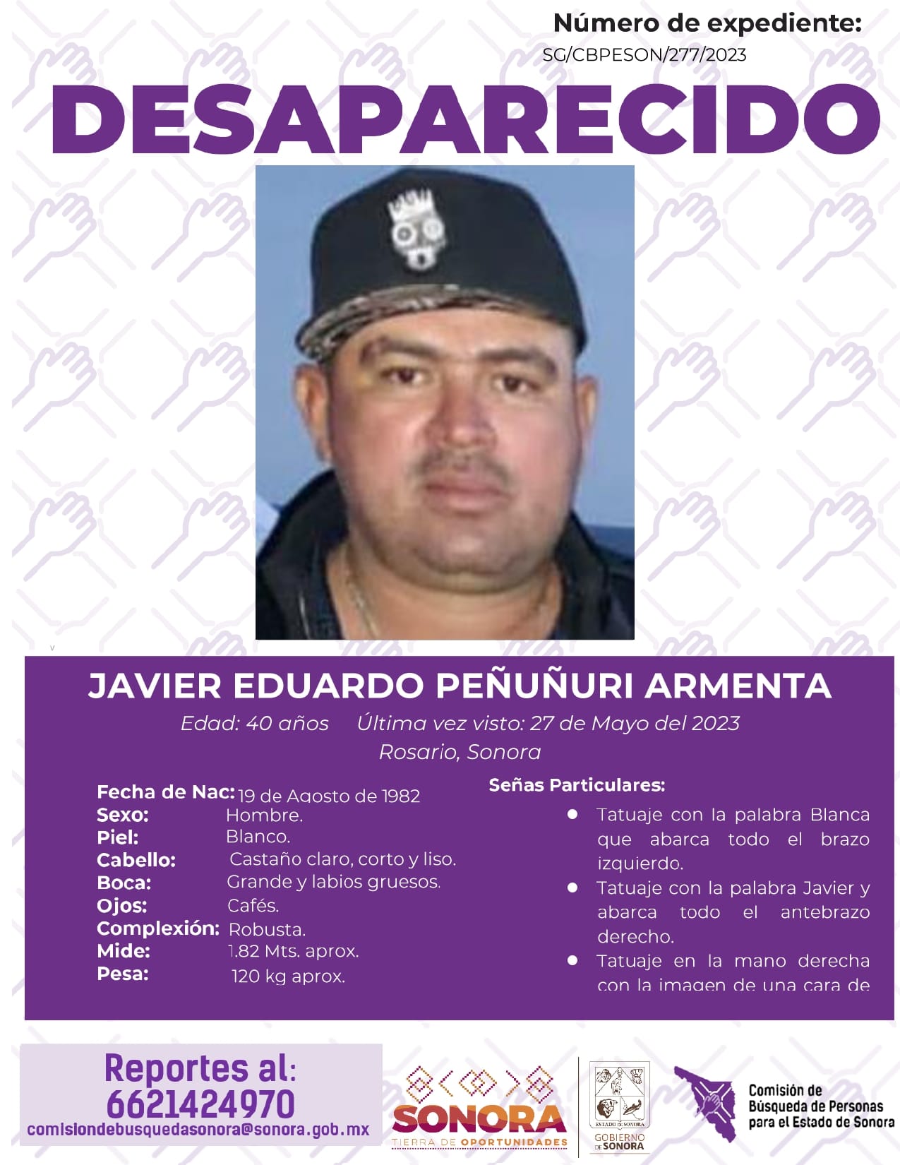 JAVIER EDUARDO PEÑUÑURI ARMENTA - DESAPARECIDO