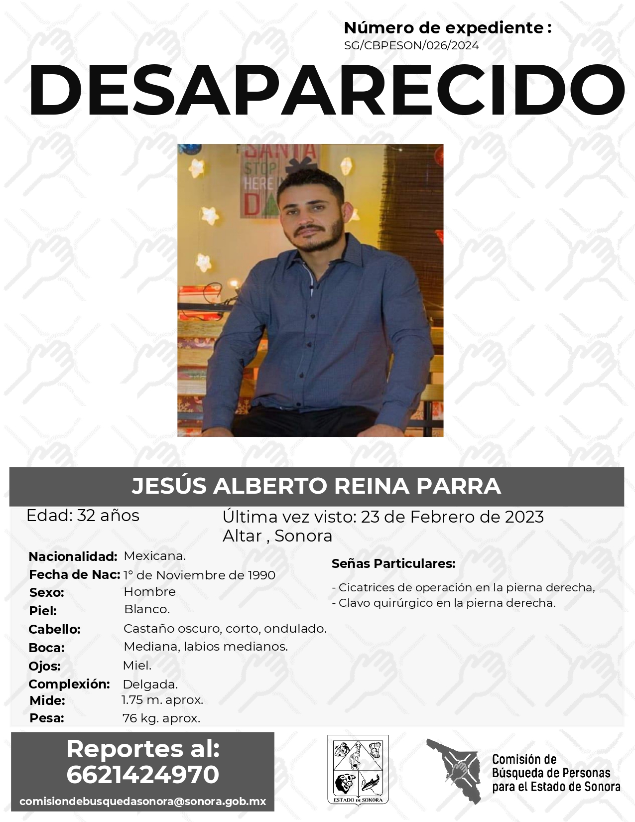 JESÚS ALBERTO REINA PARRA - DESAPARECIDO
