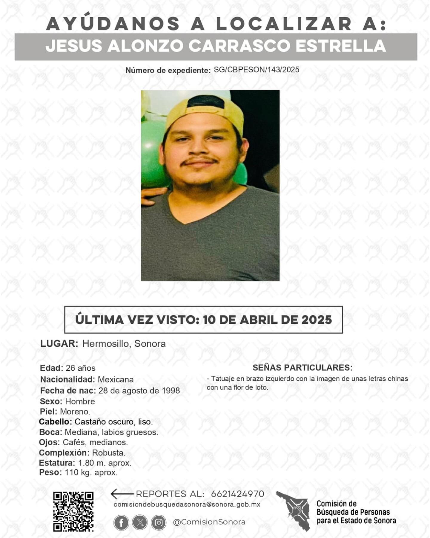 JESUS ALONZO CARRASCO ESTRELLA - DESAPARECIDO