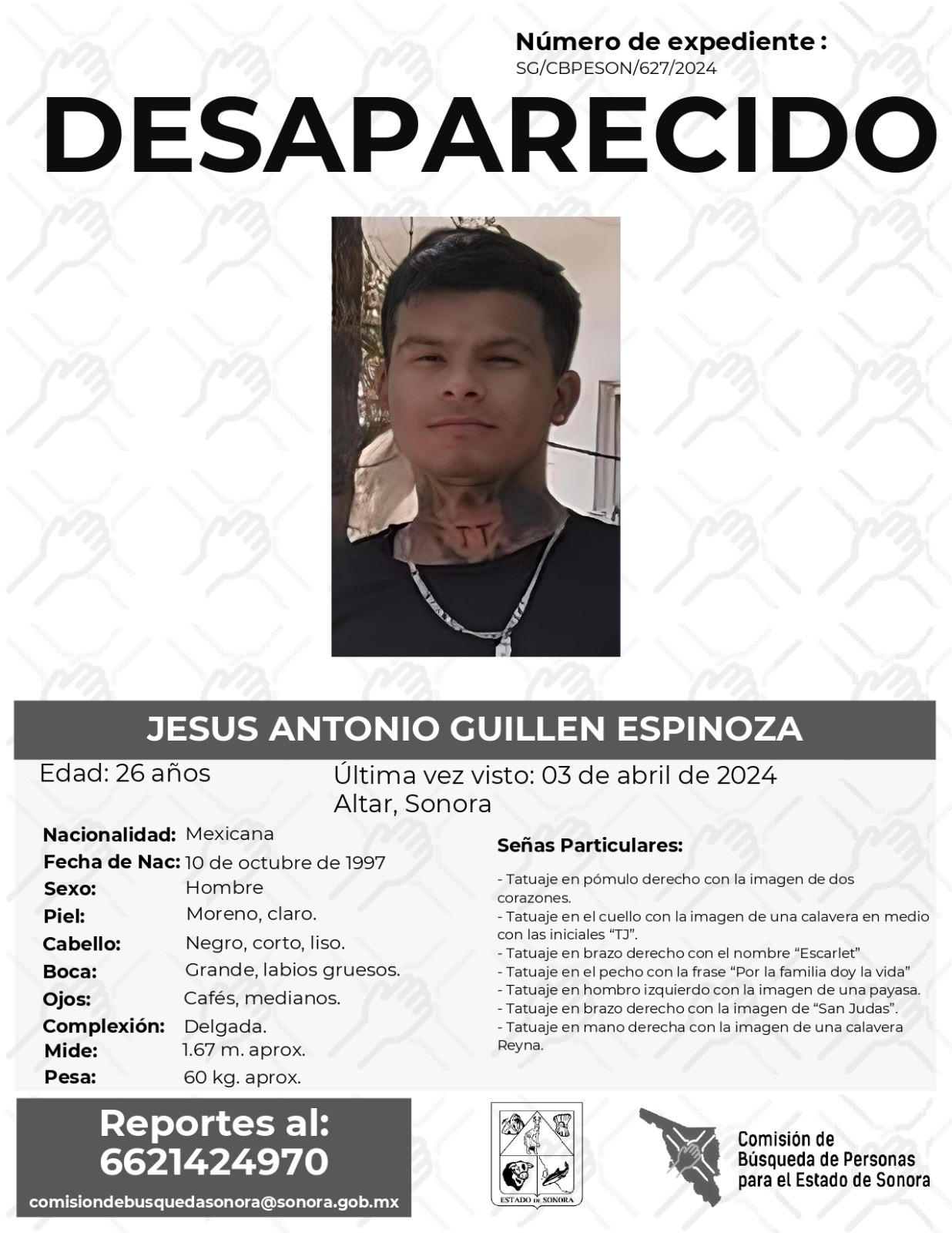 JESUS ANTONIO GUILLEN ESPINOZA - DESAPARECIDO