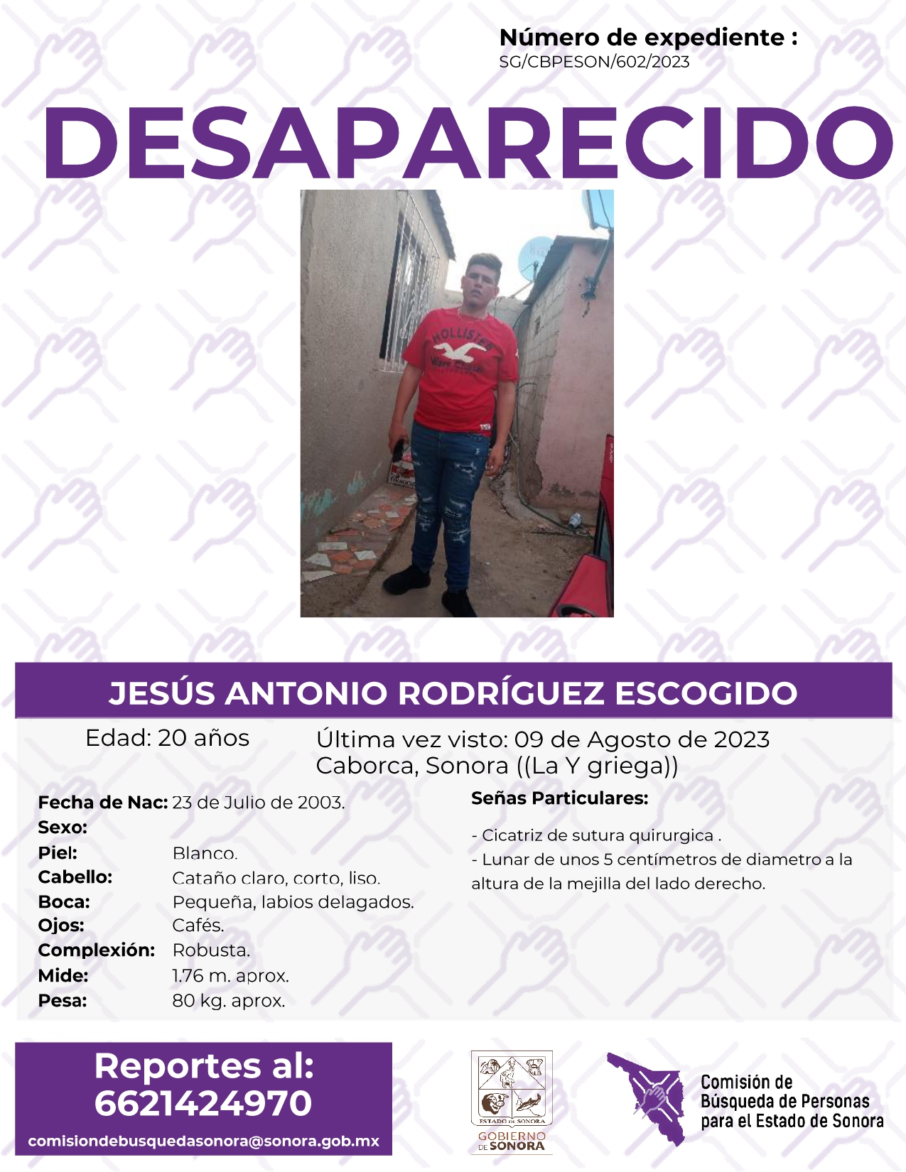 JESÚS ANTONIO RODRÍGUEZ ESCOGIDO - DESAPARECIDO