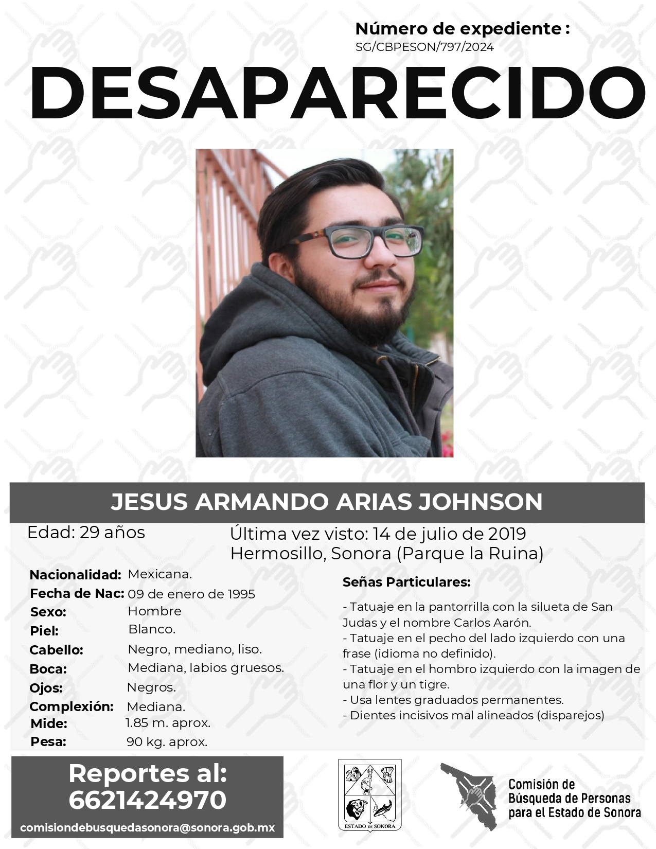 JESUS ARMANDO ARIAS JOHNSON - DESAPARECIDO