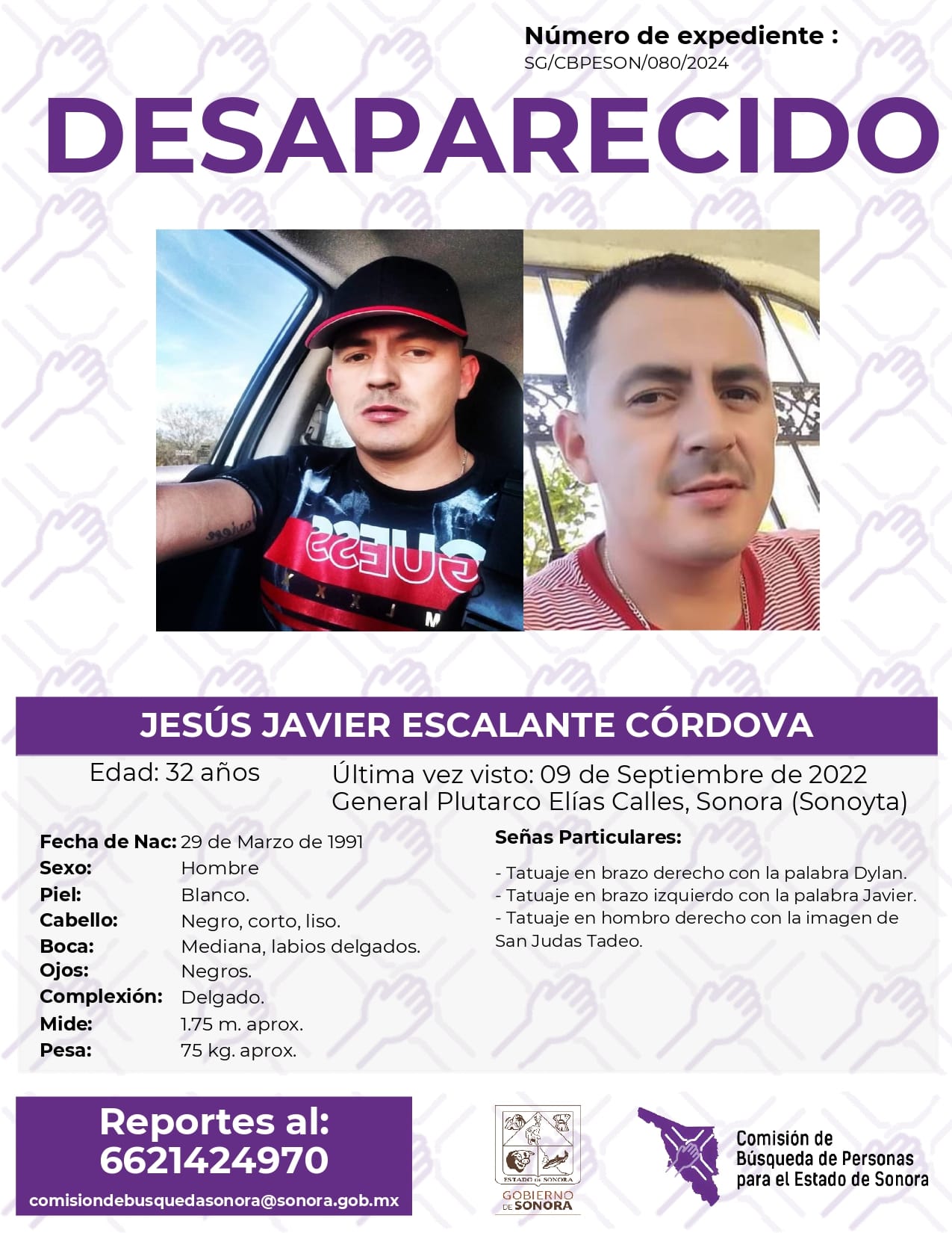 JESÚS JAVIER ESCALANTE CÓRDOVA - DESAPARECIDO